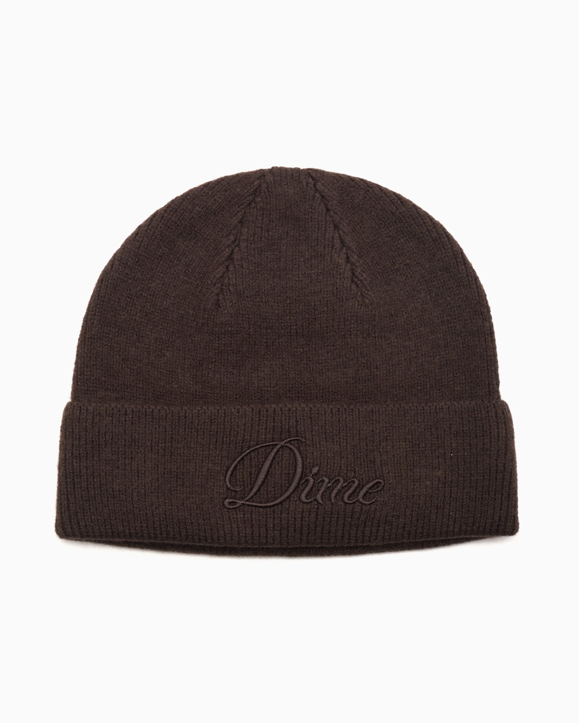 Beanies & Hats Dime MTL Cursive Unisex Wool Fold Beanie Unisex Beanie - DIMEHO2428BRW