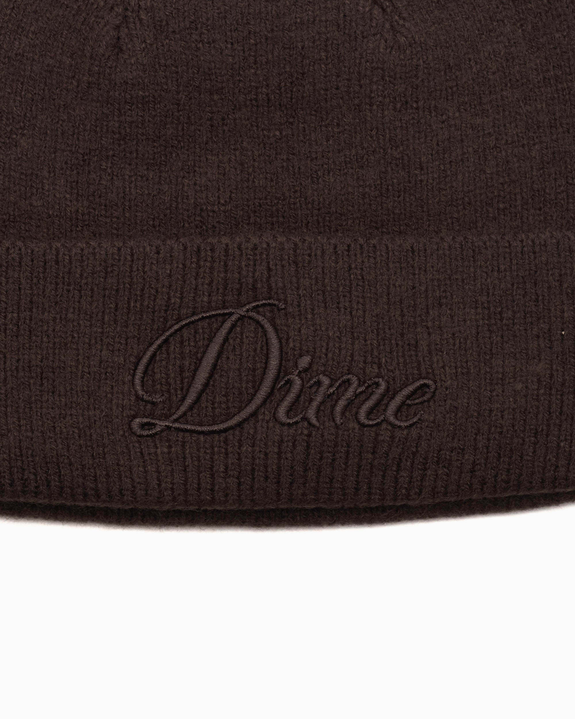Beanies & Hats Dime MTL Cursive Unisex Wool Fold Beanie Unisex Beanie - DIMEHO2428BRW