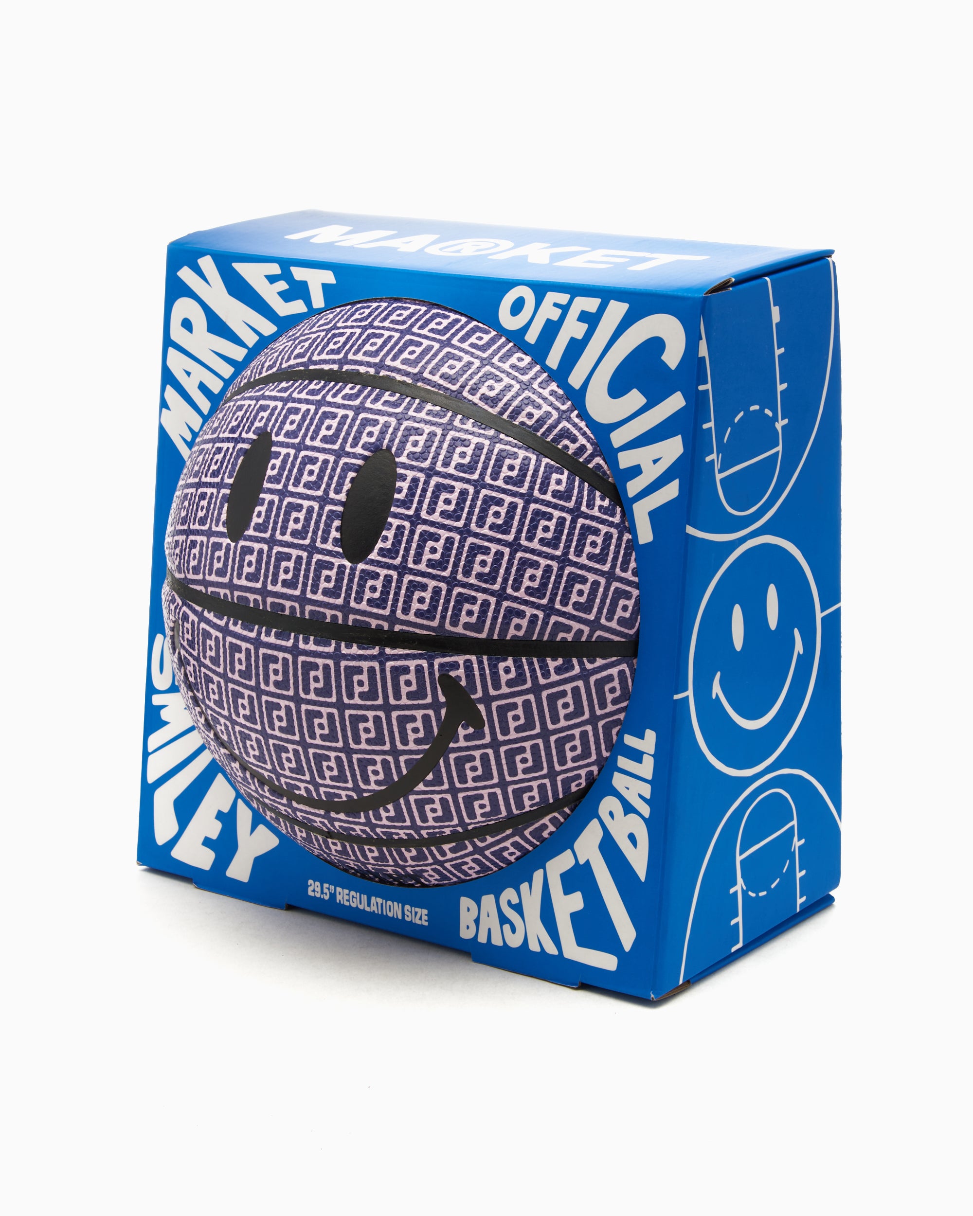 Decoration FOOTDISTRICT x MARKET Smiley Allover Printed Logo Basketball Ball - 360001485-PURPLE