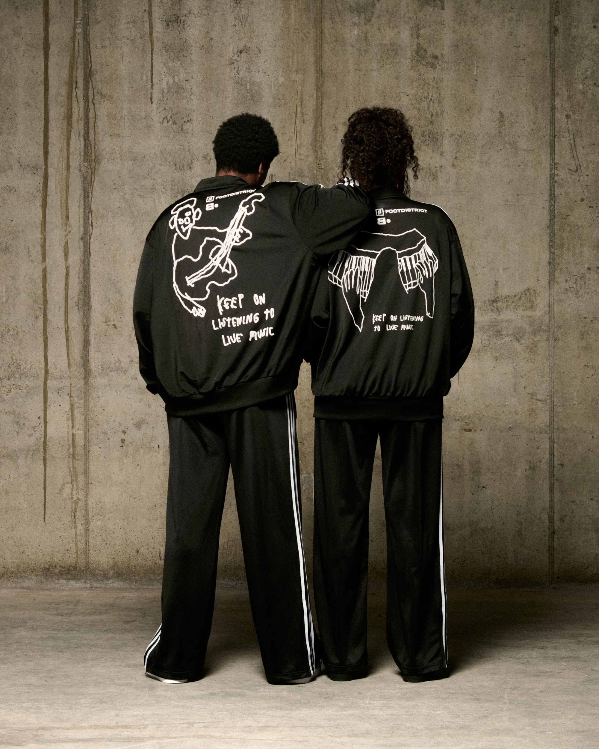 Jackets Coats adidas Originals x FSTVL B FOOTDISTRICT Firebird Adicolor "Strings" Unisex Track Jacket - FG-IJ7058
