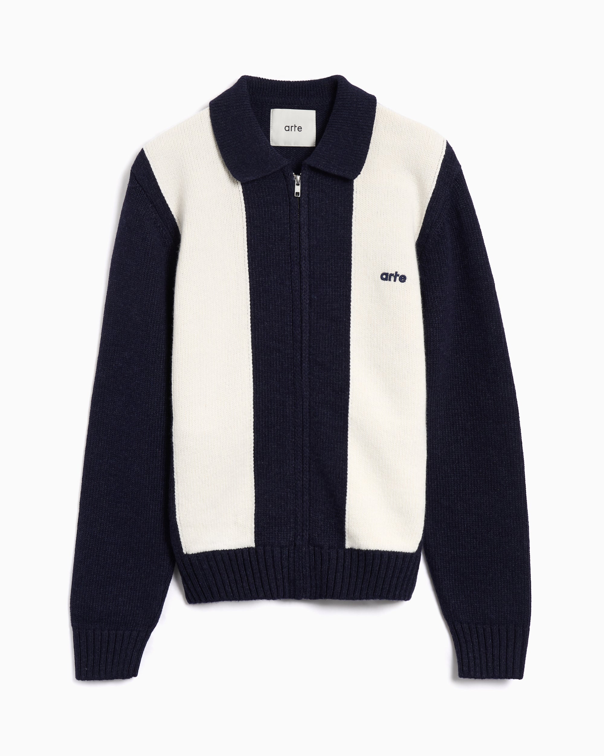 Jackets Coats Arte Antwerp Striped Men's Cardigan - AW25-257K-Blue/White