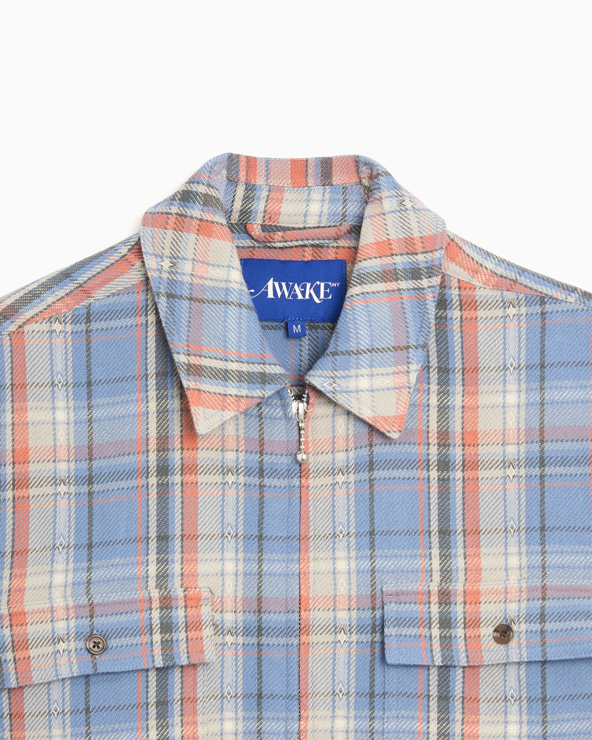 Jackets Coats Awake NY Rivington Plaid Men's Overshirt - AWK-SP26-TP001-BLU