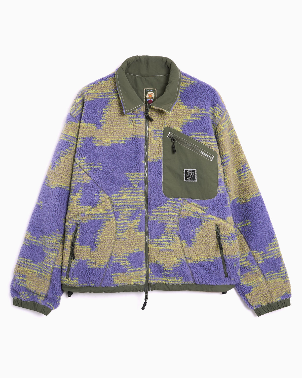 Jackets Coats Brain Dead Sherpa Camo Print Reversible Relaxed Men's Fleece Jacket - F26O09005239