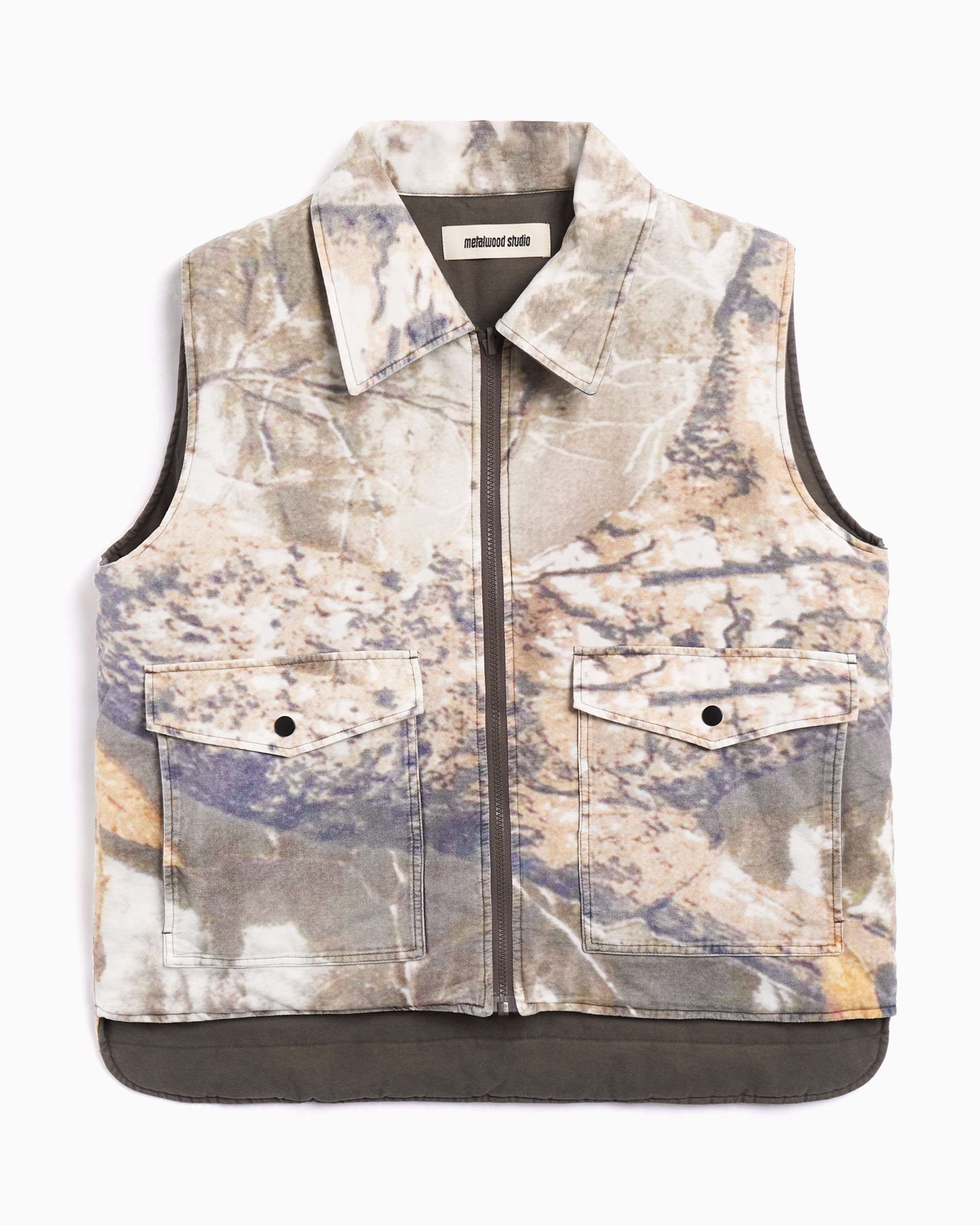 Jackets Coats Metalwood Poly Filled Reversible Men's Vest - MWS25-05-05-FGRN