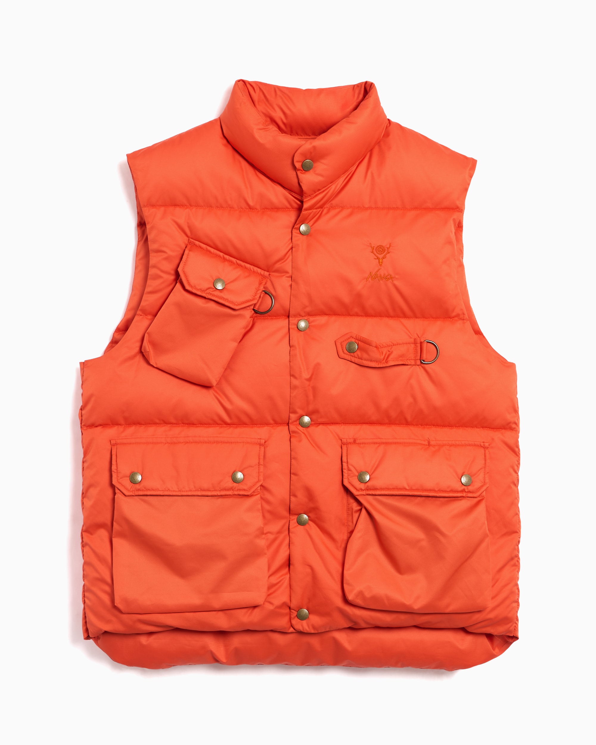 Jackets Coats South2 West8 x NANGA River Trek PE Ripstop Relaxed Men's Vest - RW692-A-Orange