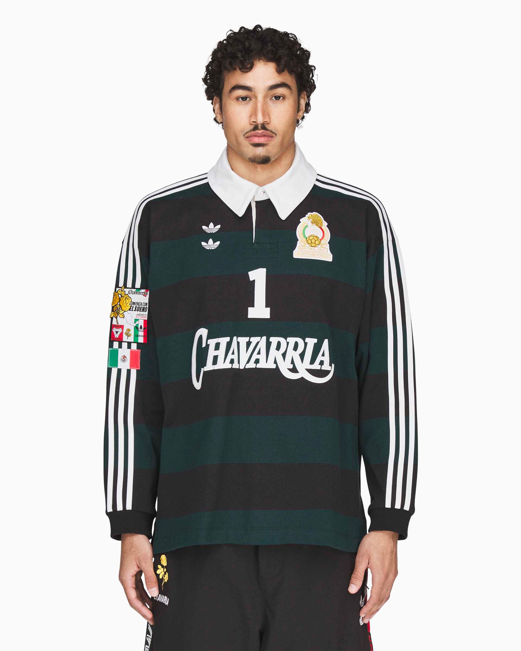 Polo shirts adidas Originals x Willy Chavarria Logo Striped Relaxed Men's Polo Shirt - KV1977