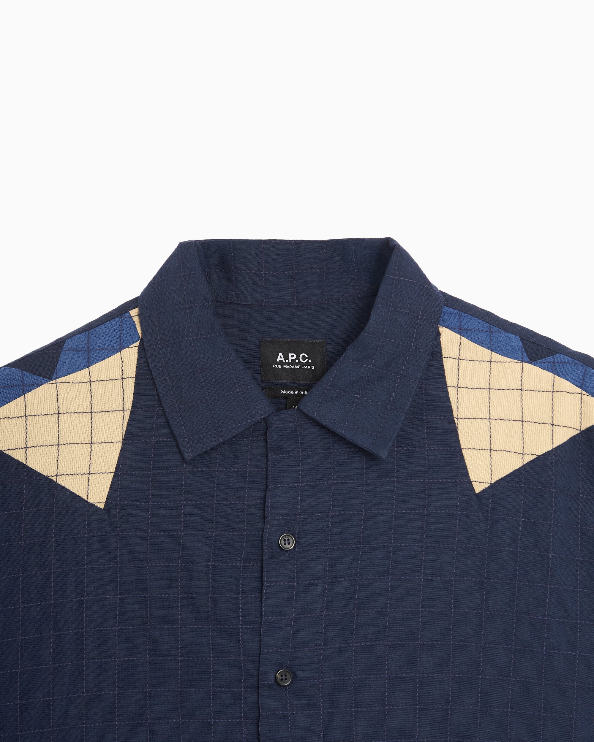Shirts A.P.C. Patchwork Short-Sleeved Relaxed Men's Shirt - COHOP-H12654-IAI