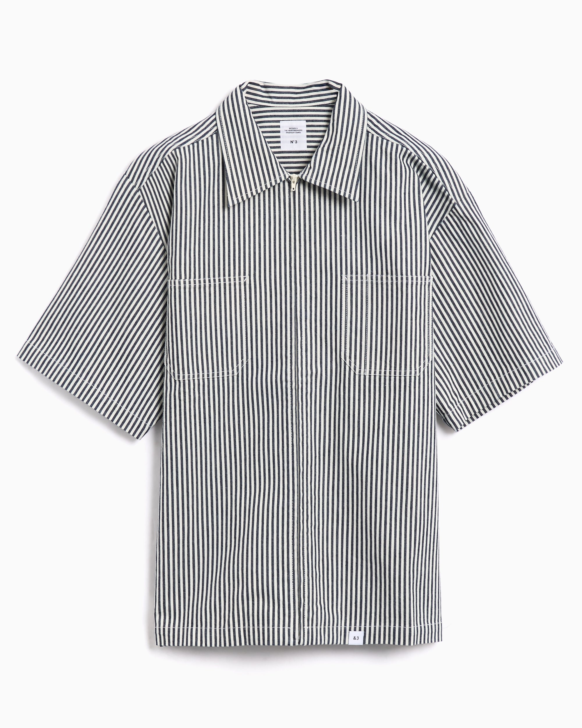 Shirts BEDWIN Gibson Striped Short-Sleeved Straight Men's Shirt - 25SB1749-IVORY