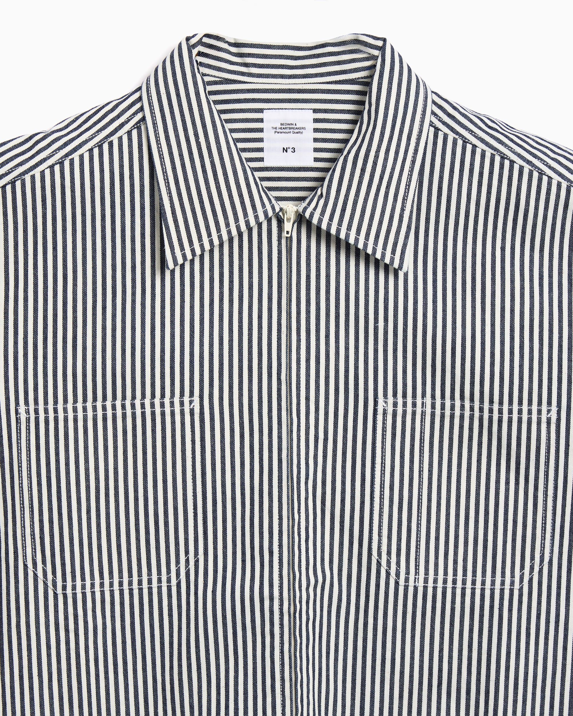 Shirts BEDWIN Gibson Striped Short-Sleeved Straight Men's Shirt - 25SB1749-IVORY