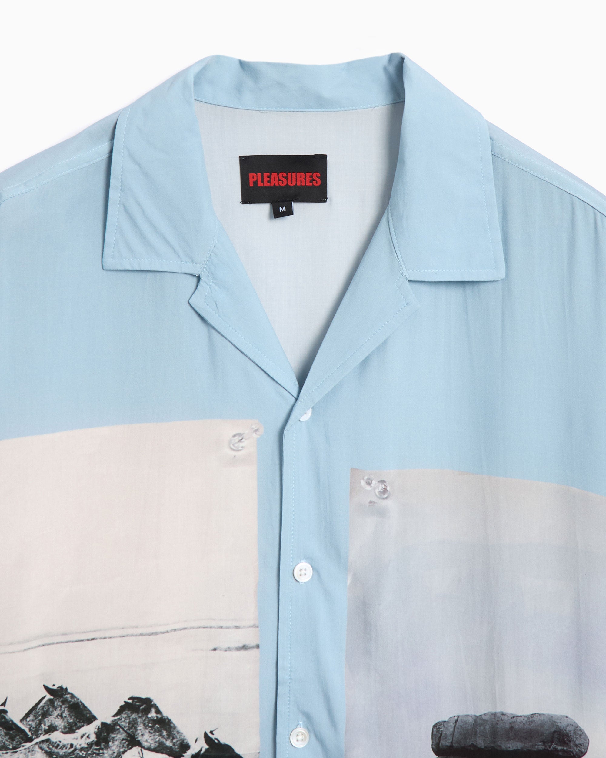 Shirts Pleasures Stone Horse Men's Long Sleeve Shirt Relaxed Men's Shirt - P25SP022-BLUE