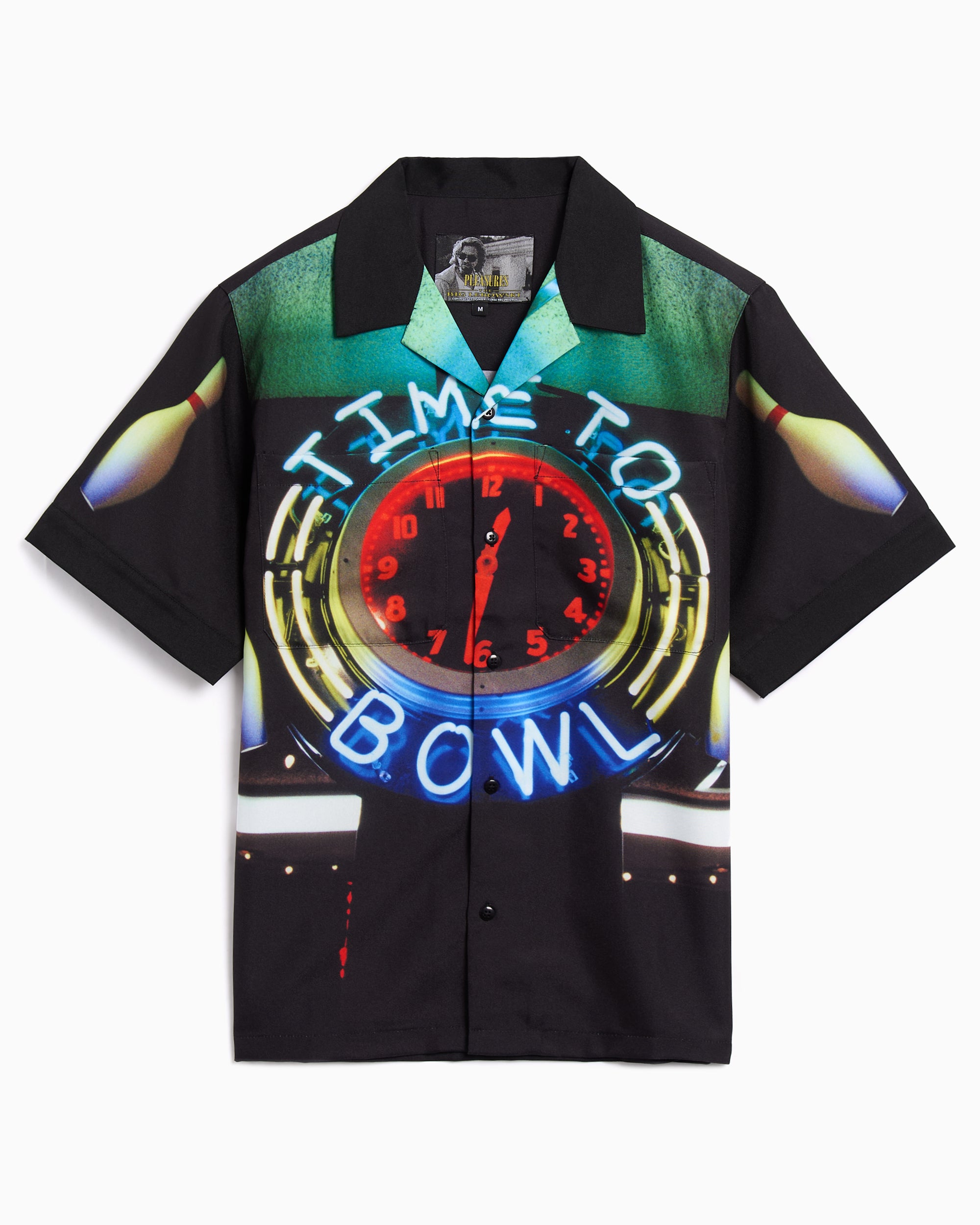 Shirts Pleasures Time Bowling Short-Sleeved Men's Shirt - P25SU059-BLACK
