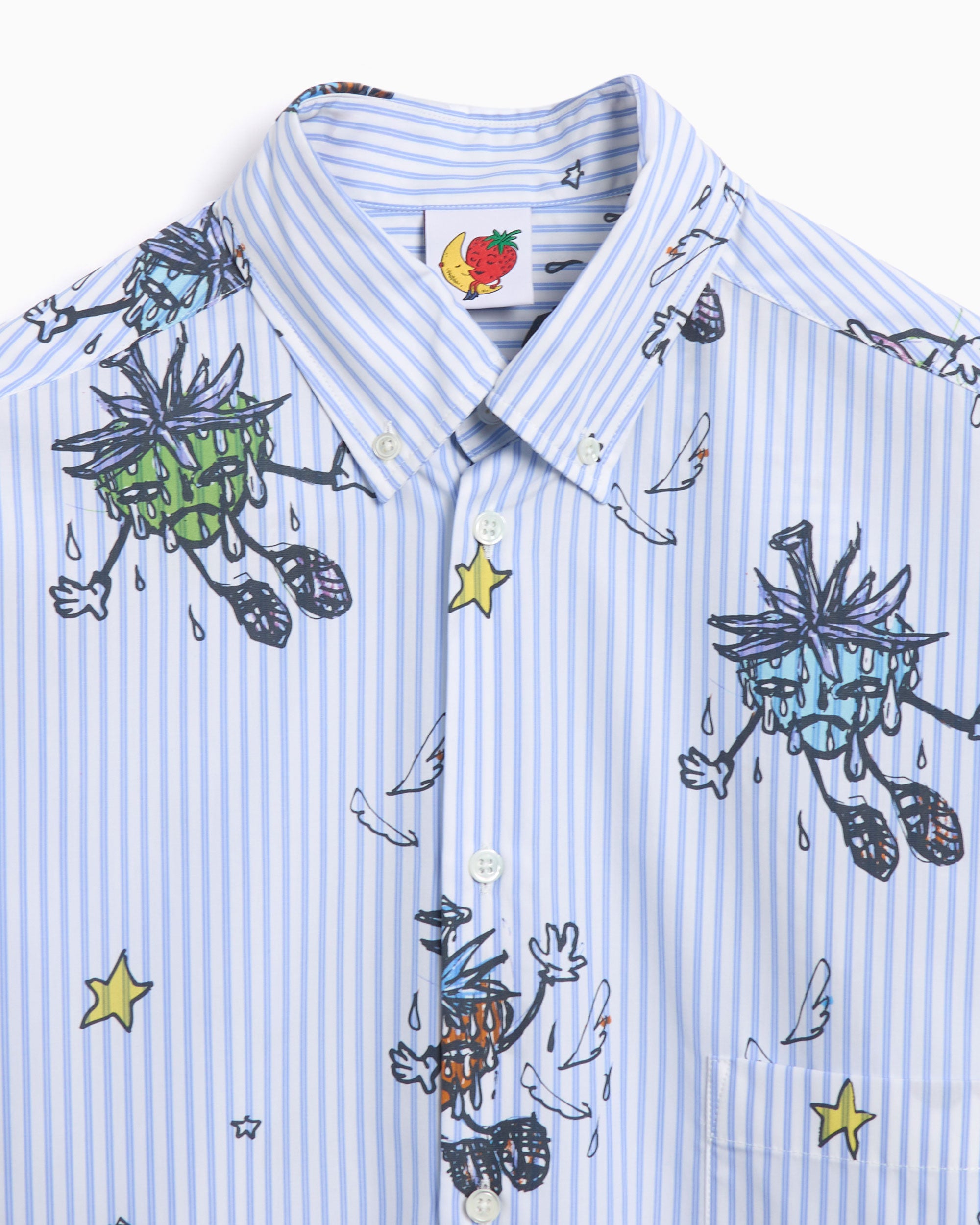 Shirts Sky High Farm Workwear Strawbabies Unisex Button Down Shirt Relaxed Unisex Shirt - SHF07B012-1