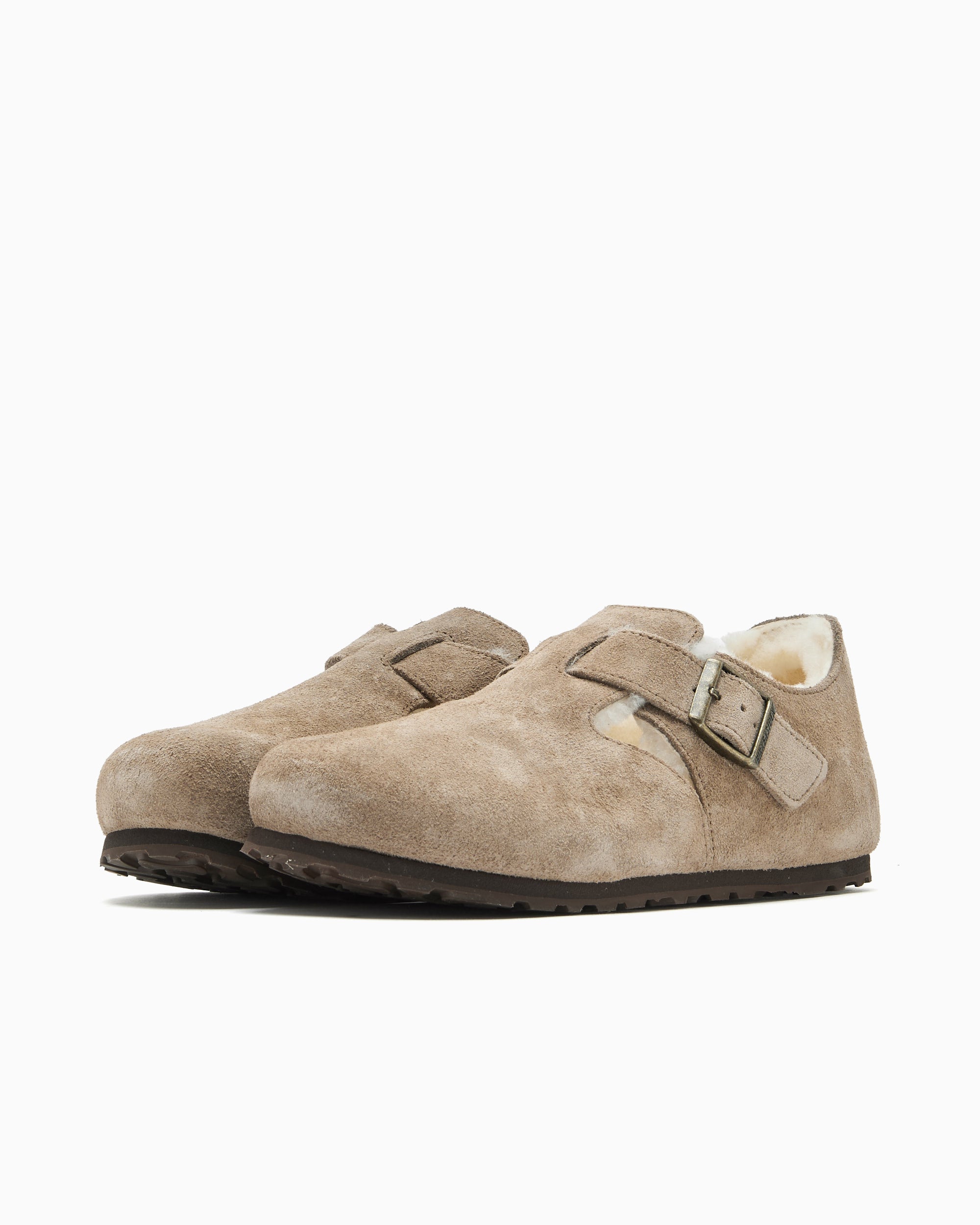 Shoes Zapatos BIRKENSTOCK Women's London Shearling Suede Leather Regular Unisex Women's Shoes - 1028470