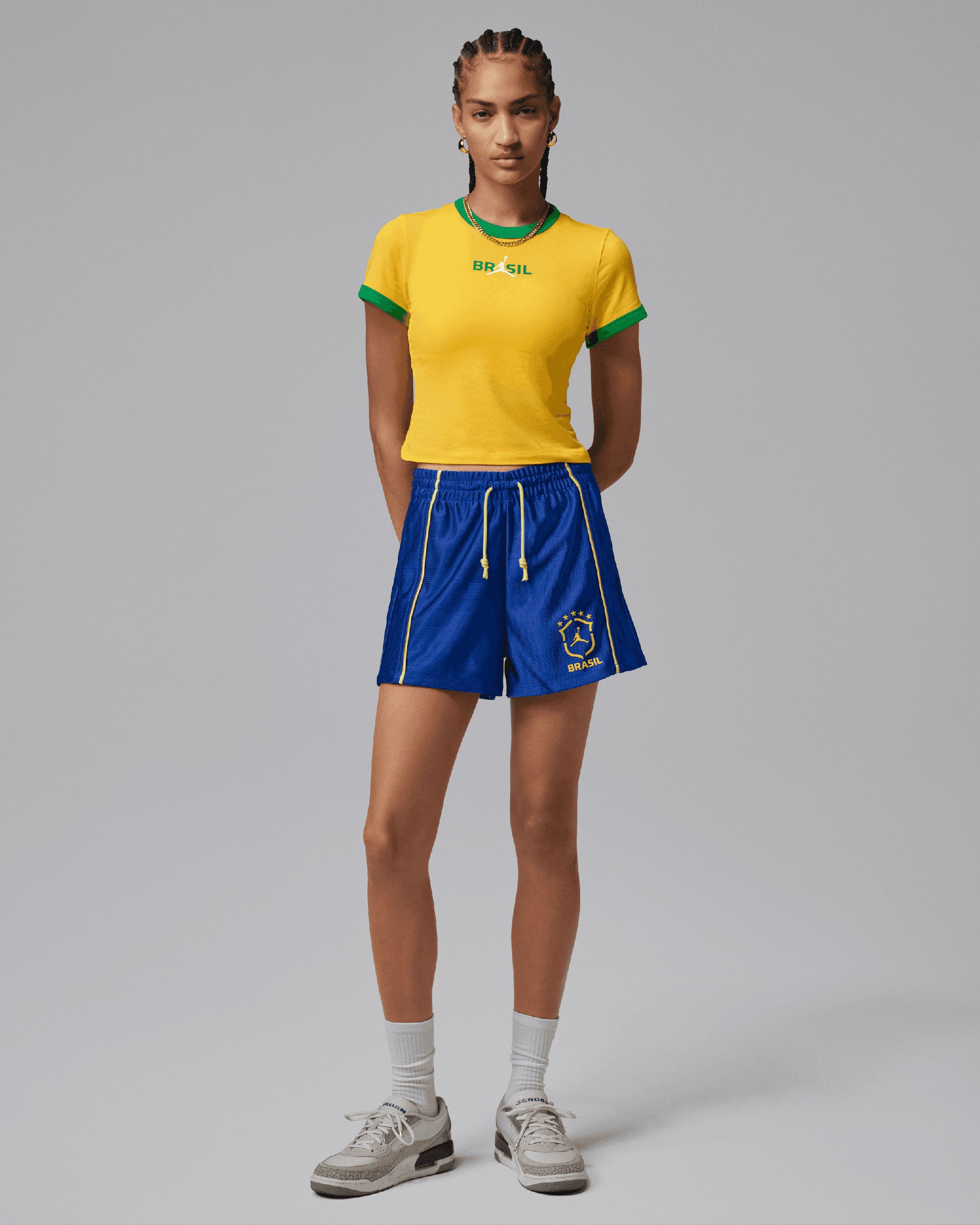 Shorts Jordan Brooklyn Brasil Logo Women's Shorts - IO2456-417