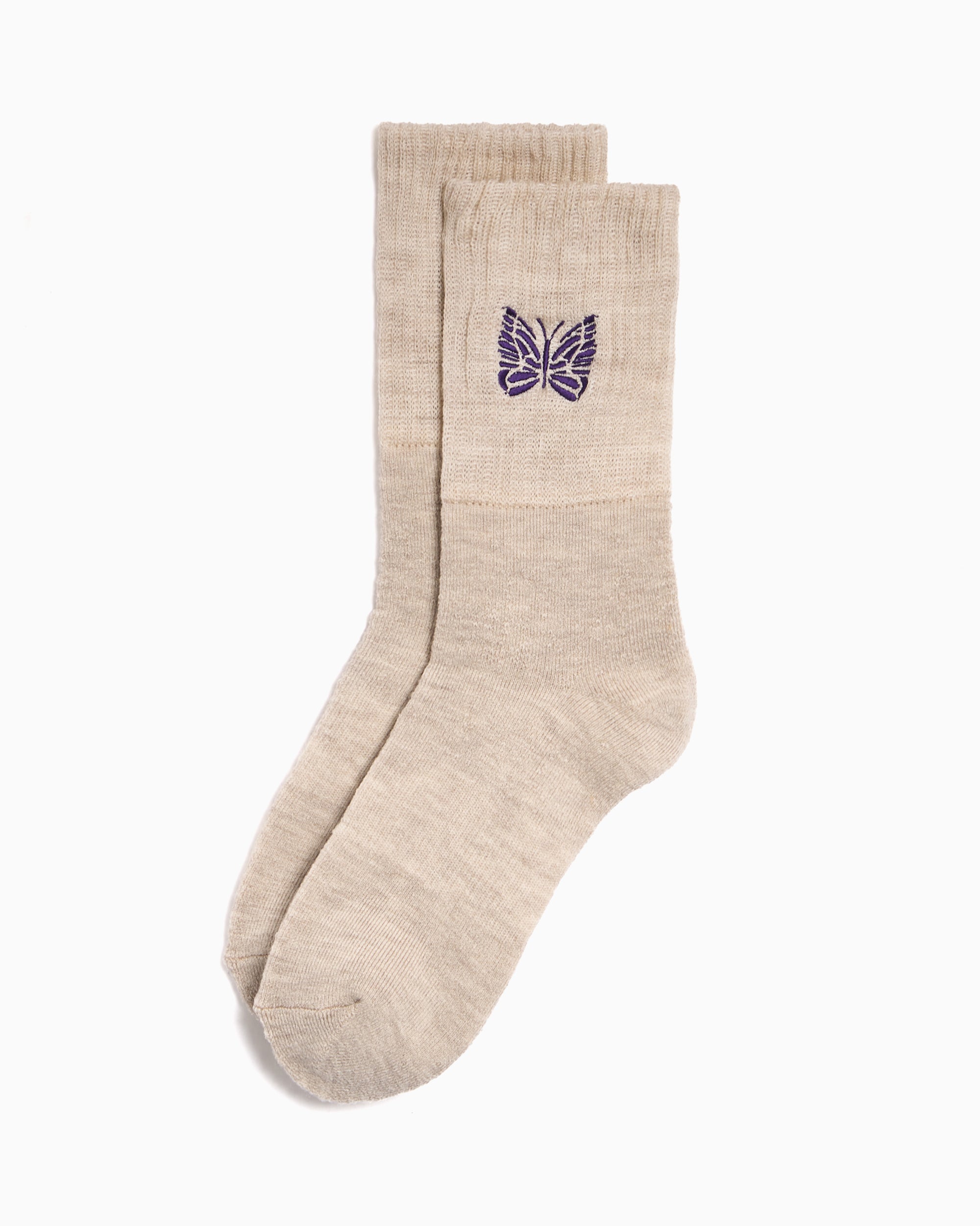 Socks Needles Rib Unisex Socks - RW061-A-Beige