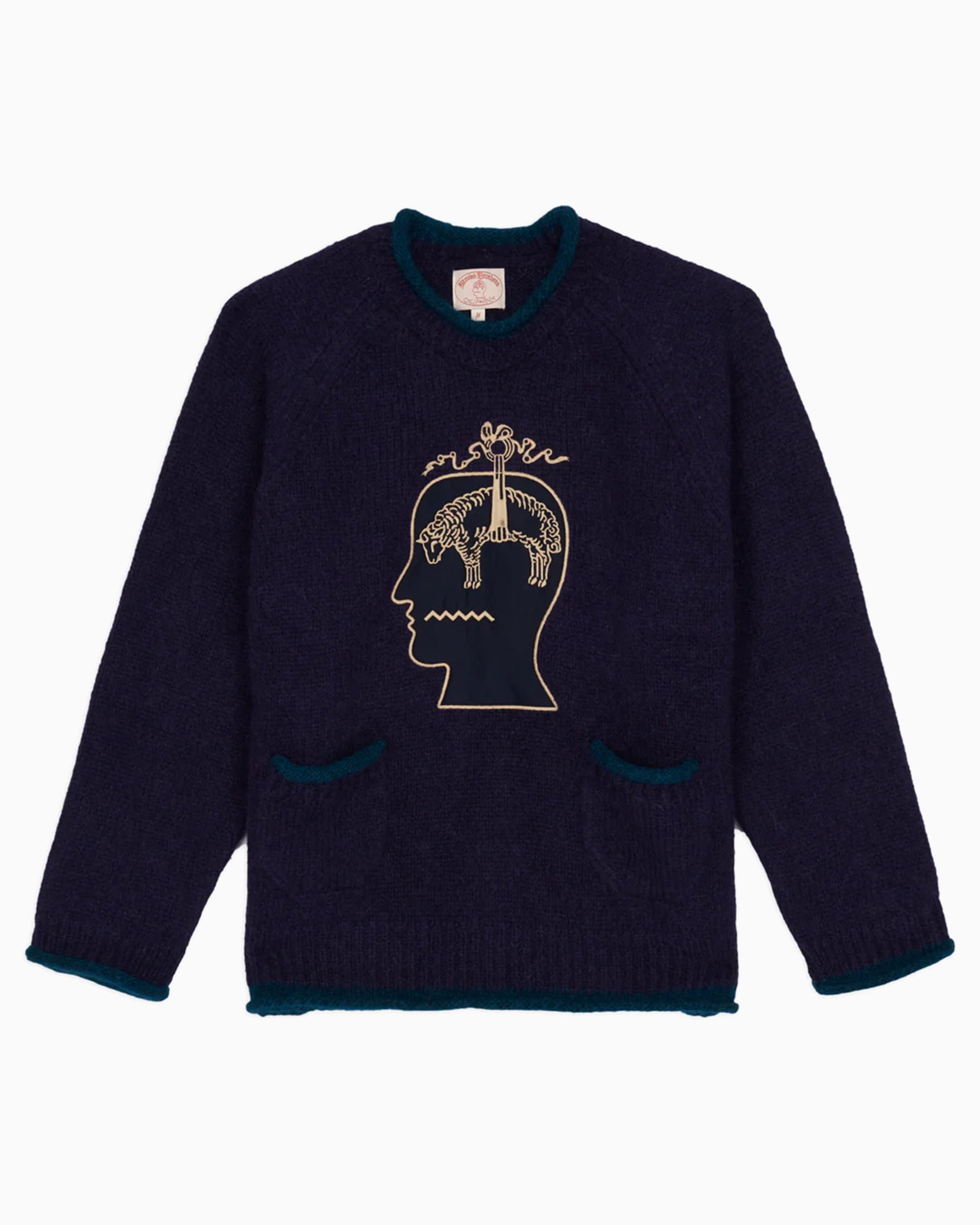 Sweaters Brain Dead x Brooks Brothers California Embroidered Relaxed Men's Sweater - BDF25T15004614NY01