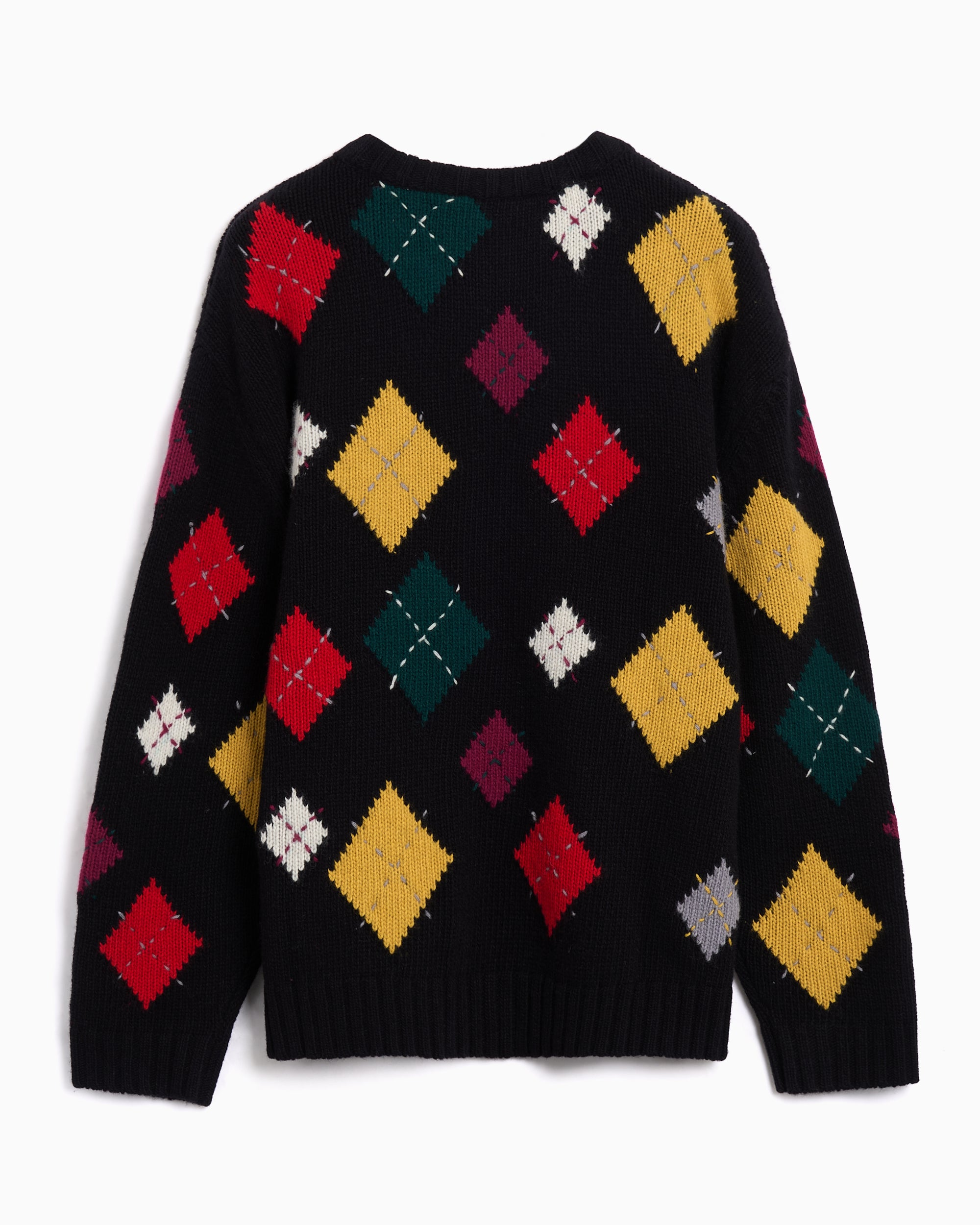 Sweaters YMC Flint Diamonds Relaxed Men's Sweater - P8ZAA-BLACK