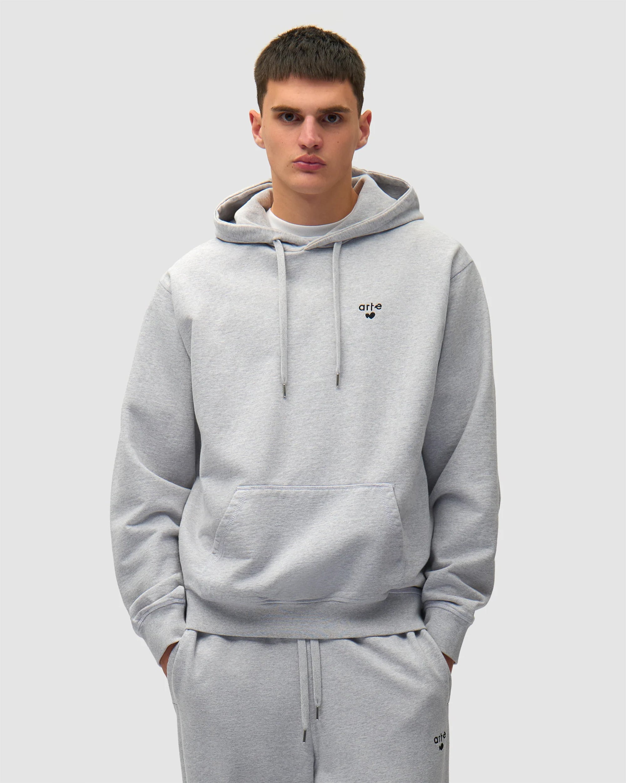 Sweatshirts Arte Antwerp Heart Logo Relaxed Men's Hoodie - SS26-133H-Grey