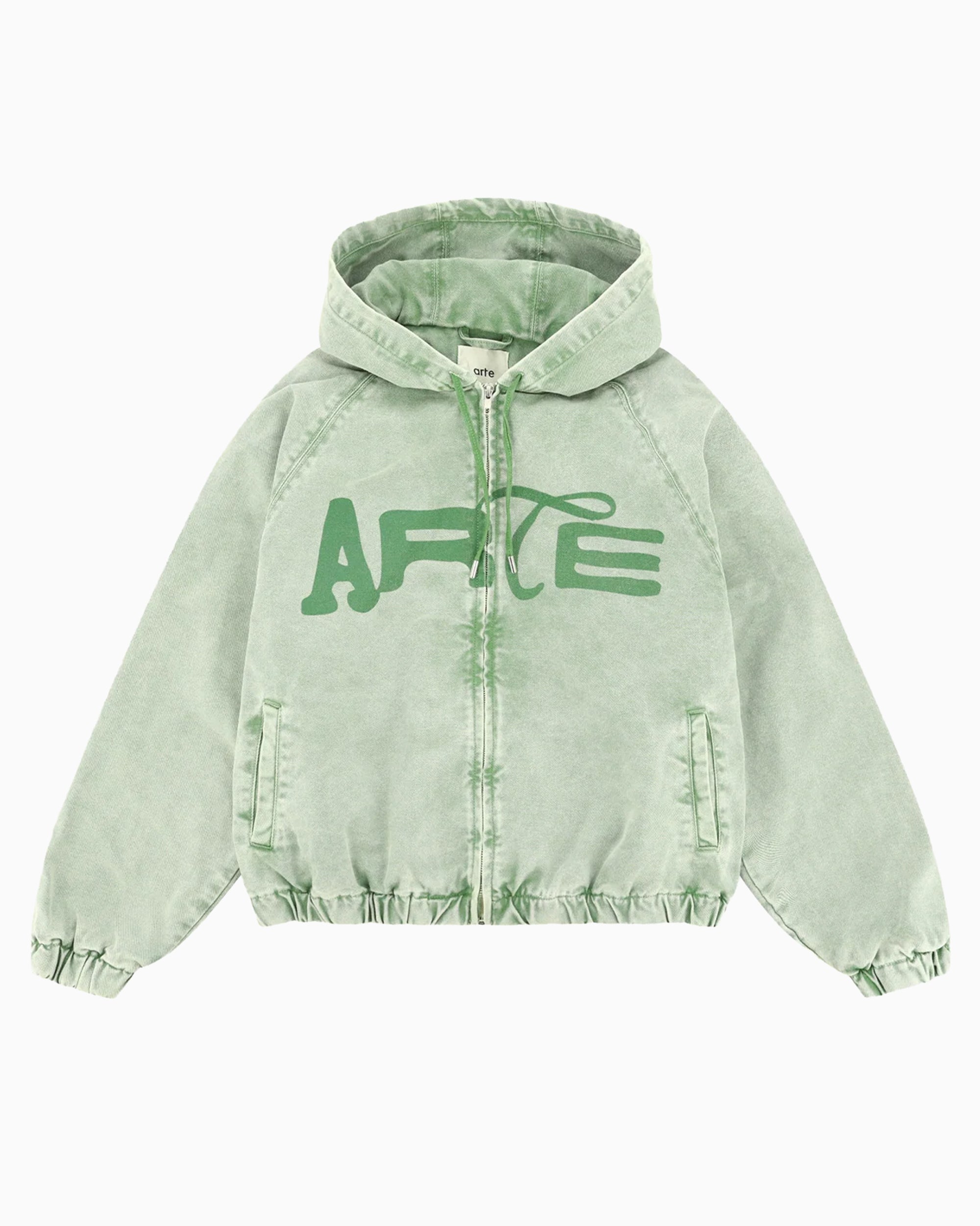 Sweatshirts Arte Antwerp Polyform Canvas Logo Boxy Men's Zip-Up Sweatshirt - AW26-011J-Green
