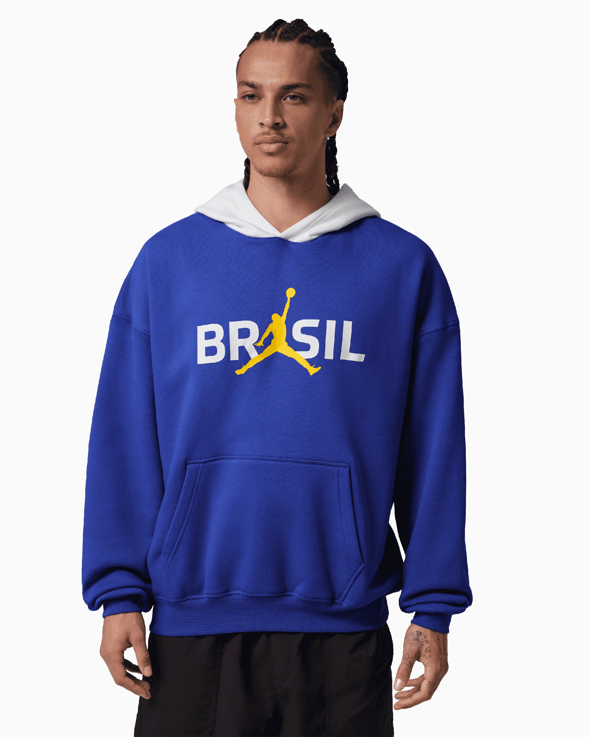 Sweatshirts Jordan Brooklyn Brasil Logo Oversize Men's Hoodie - IF3898-417