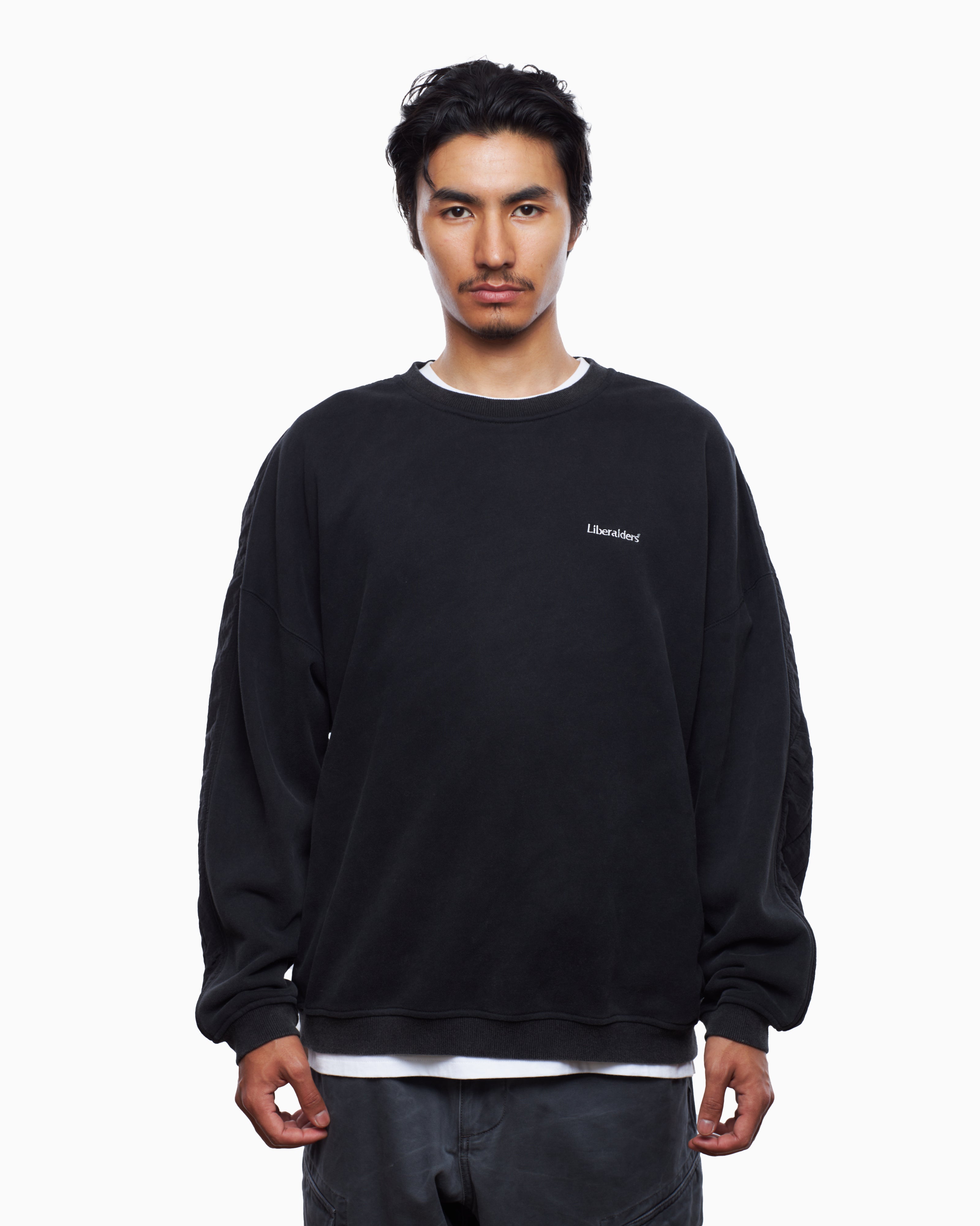 Sweatshirts Liberaiders® Liberaiders® Men's Fleece Quilted Sweatshirt Men's Sweatshirt - 753042303-BLACK