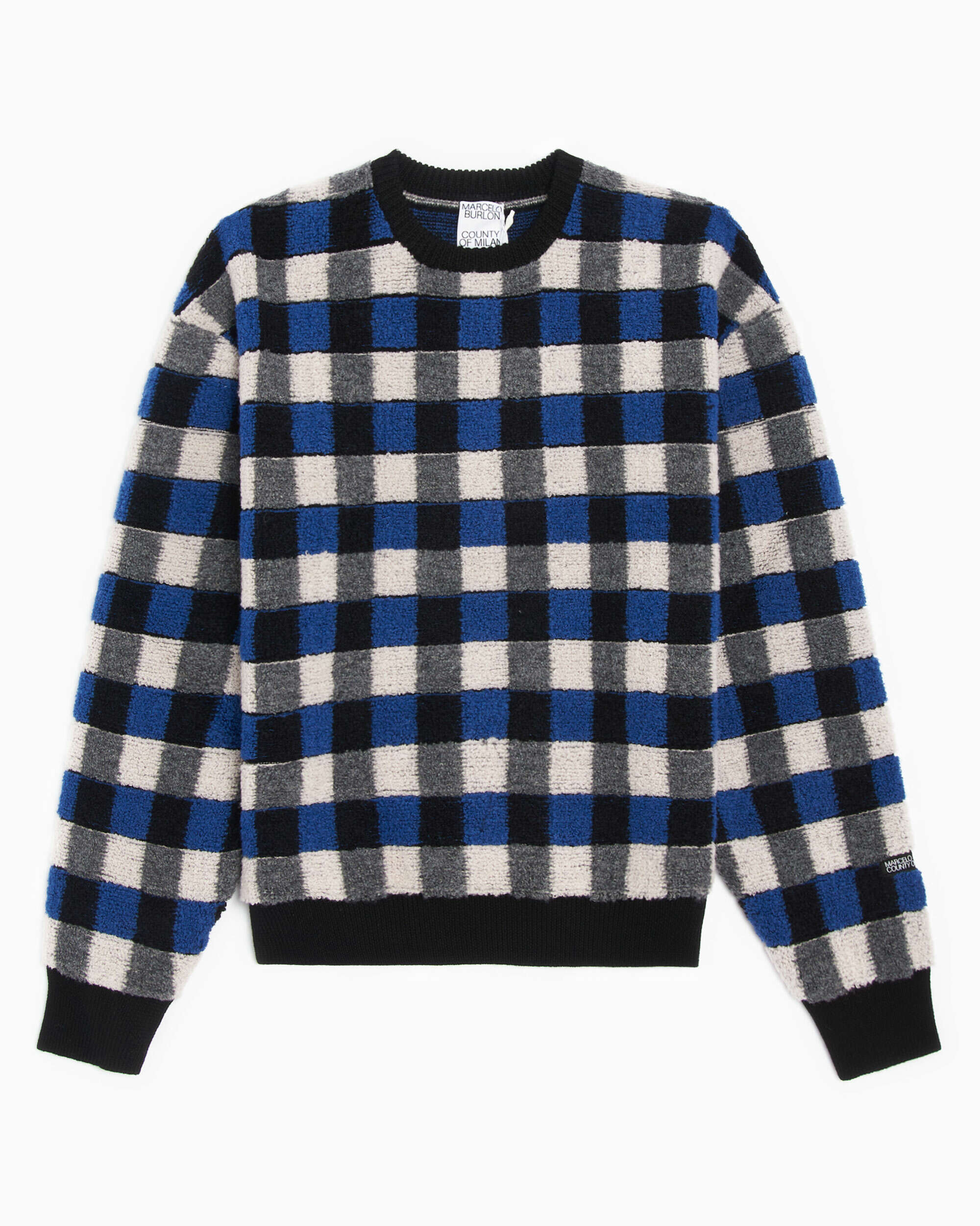 Sweatshirts Marcelo Burlon Checkerboard Kinit Basic Men's Sweatshirt Men's Sweatshirt - CMHE034F21KNI0024906