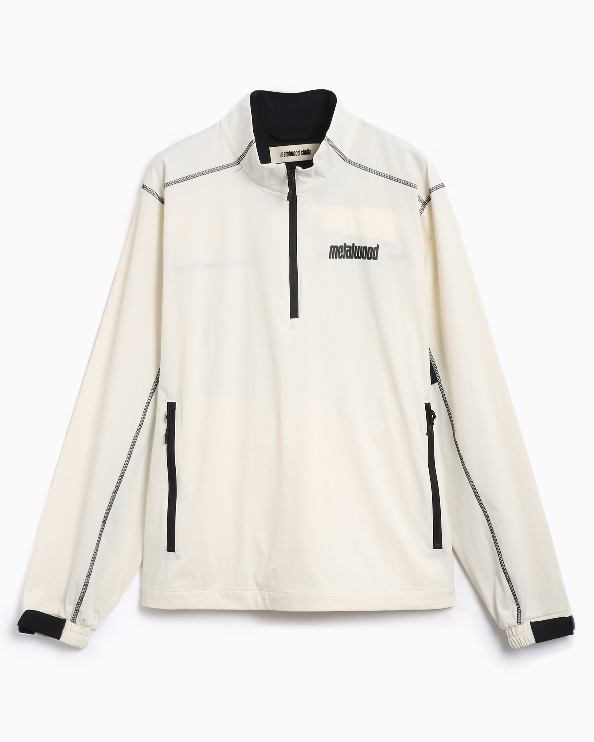 Sweatshirts Metalwood Studio Men's 1/4 Zip Sweatshirt Men's Half Zip Sweatshirt - MWS24-05-102-WHT