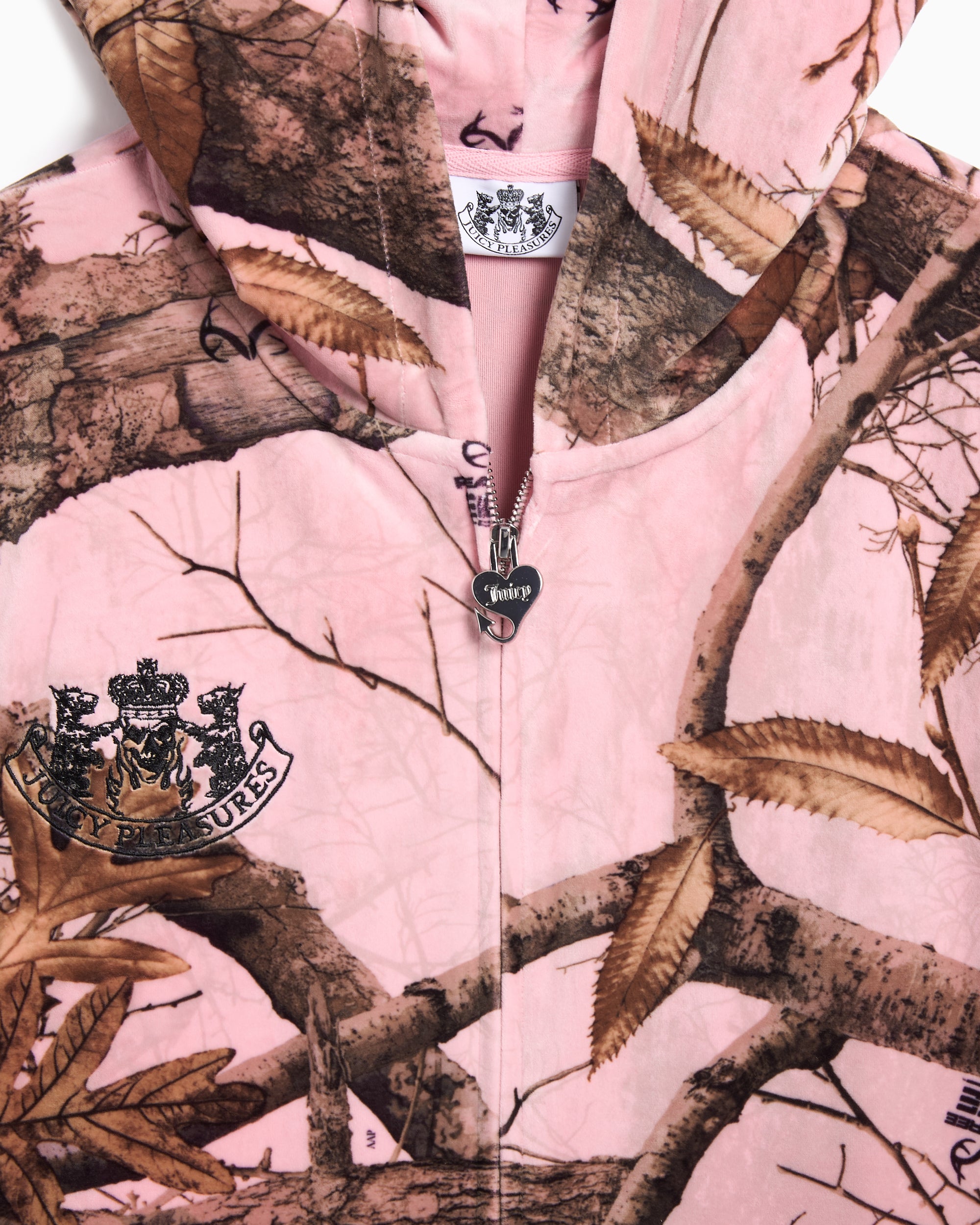 Sweatshirts Pleasures x Juicy Couture Realtree Velour Men's Zip-Up Sweatshirt - P25JC001-PINK