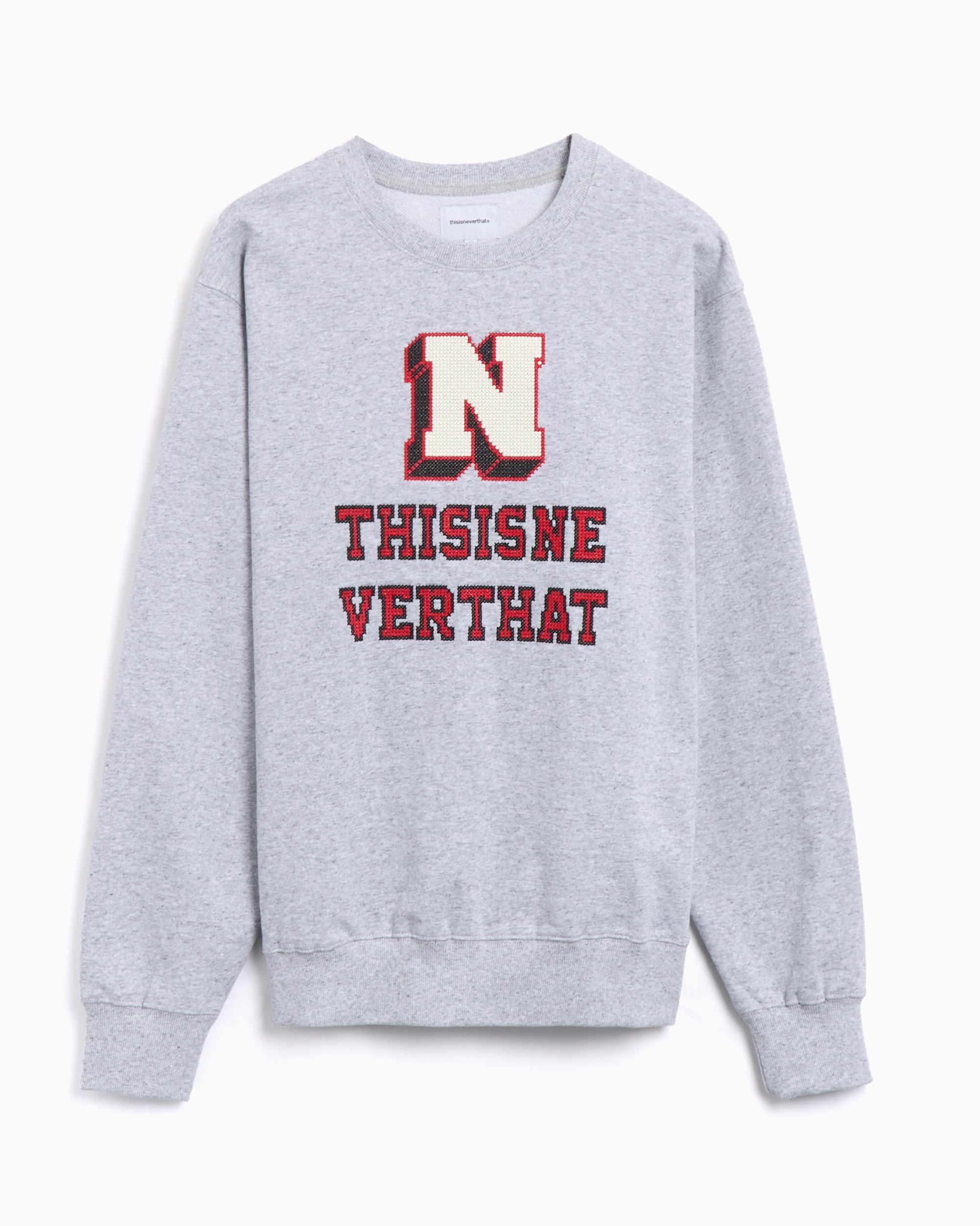 Sweatshirts thisisneverthat® thisisneverthat® Cross Stitched Men's Sweatshirt Men's Sweatshirt - TN251TSWCW04-HGR