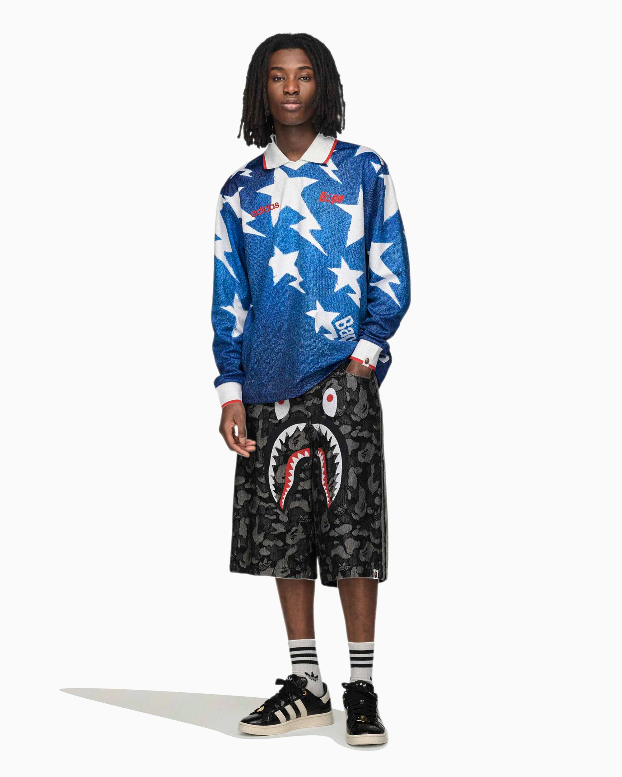 T-Shirts adidas Originals x BAPE Graphic Long-Sleeved Relaxed Men's Jersey T-Shirt - KF4913