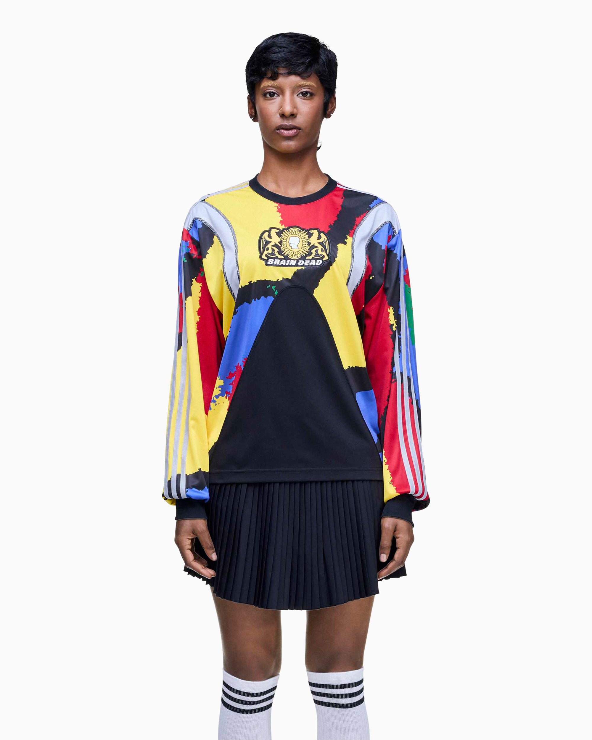 T-Shirts adidas Originals x Brain Dead Graphic Long-Sleeved Relaxed Unisex Jersey T-Shirt - JY7958