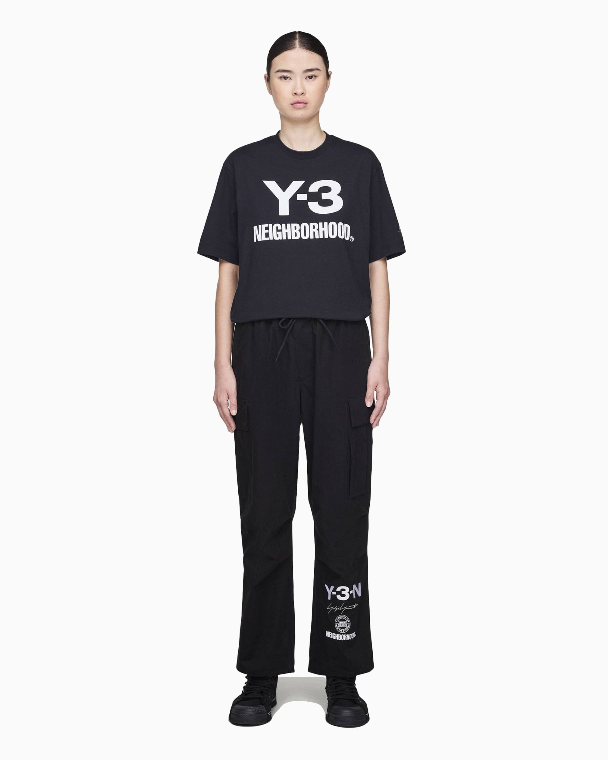 T-Shirts adidas Y-3 x Neighborhood Logo LS Logo Relaxed Men's T-Shirt - JW6999