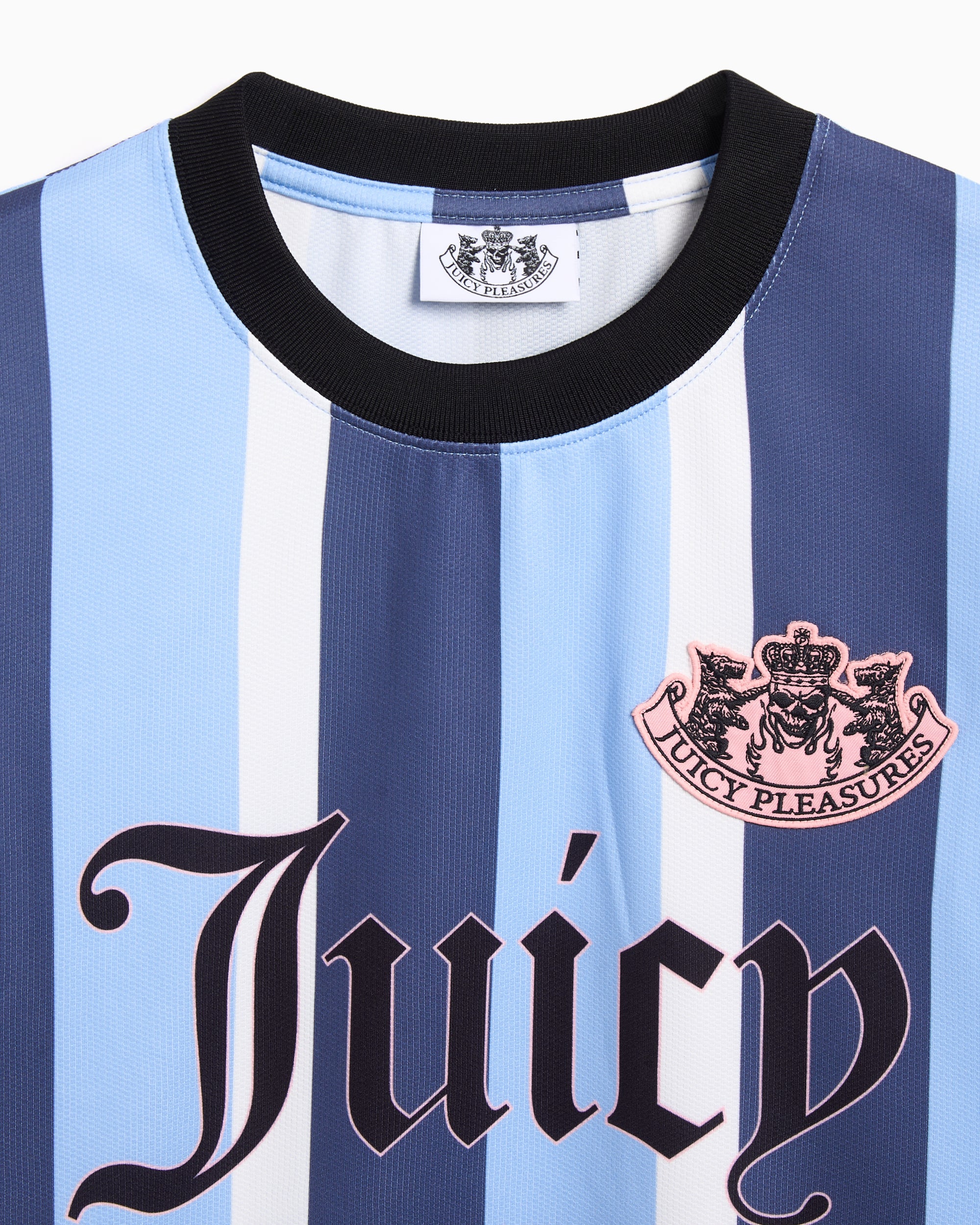 T-Shirts Pleasures x Juicy Couture JPFC Sport Striped Relaxed Men's T-Shirt - P25JC012-BLUE