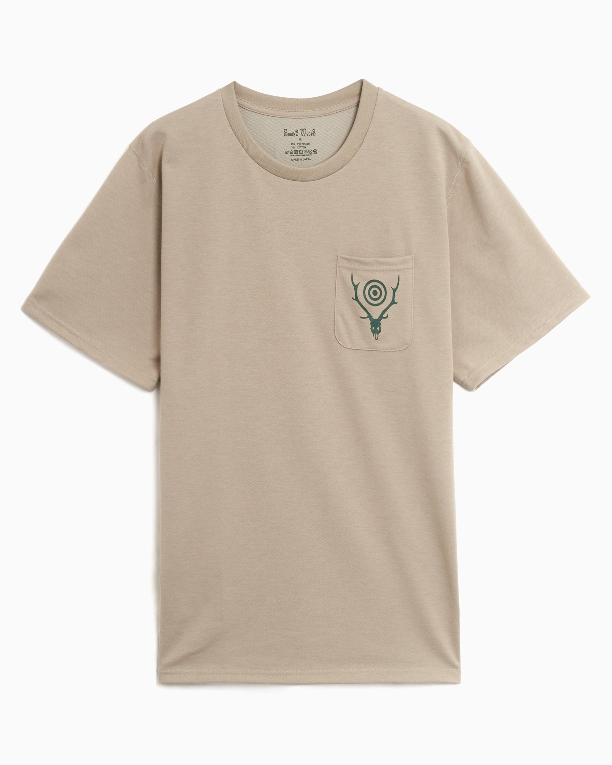 T-Shirts South2 West8 Round Pocket Logo Men's T-Shirt - QV667-B-Taupe