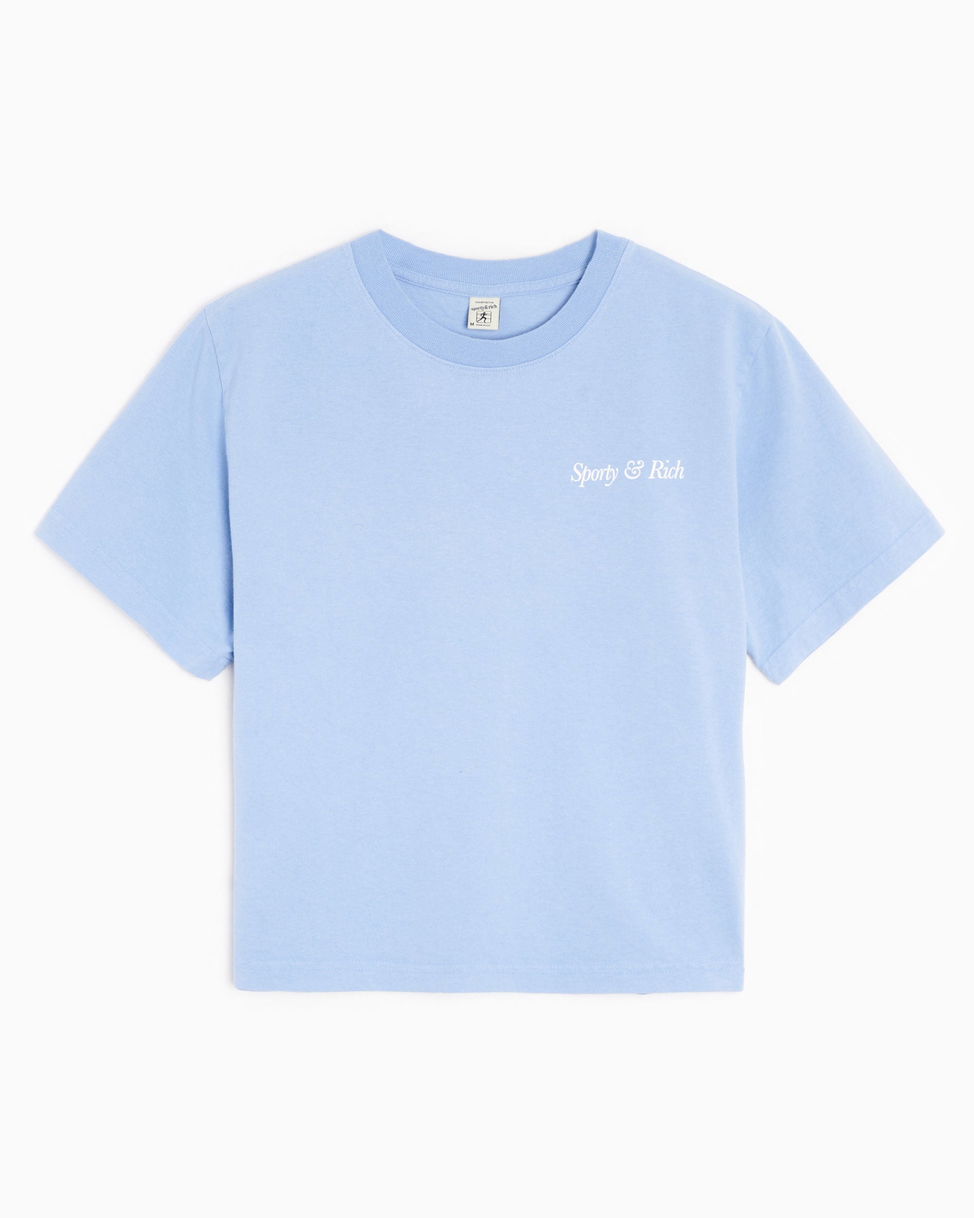 T-Shirts Sporty & Rich Italic Logo Women's Cropped T-Shirt - TS886PW