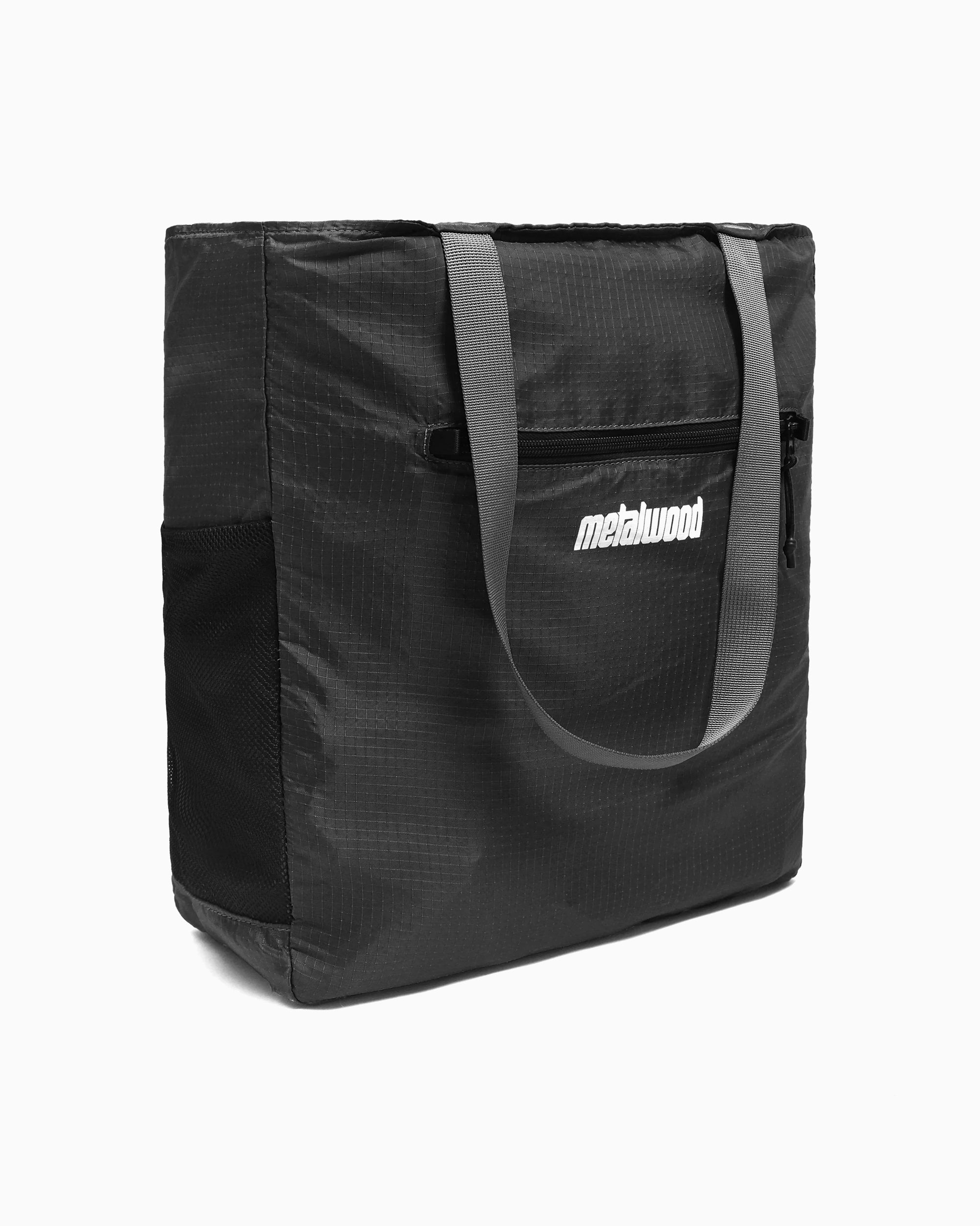 Tote Bags Metalwood Pocketable Unisex Tote Bag - MWS25-10-102-BLK