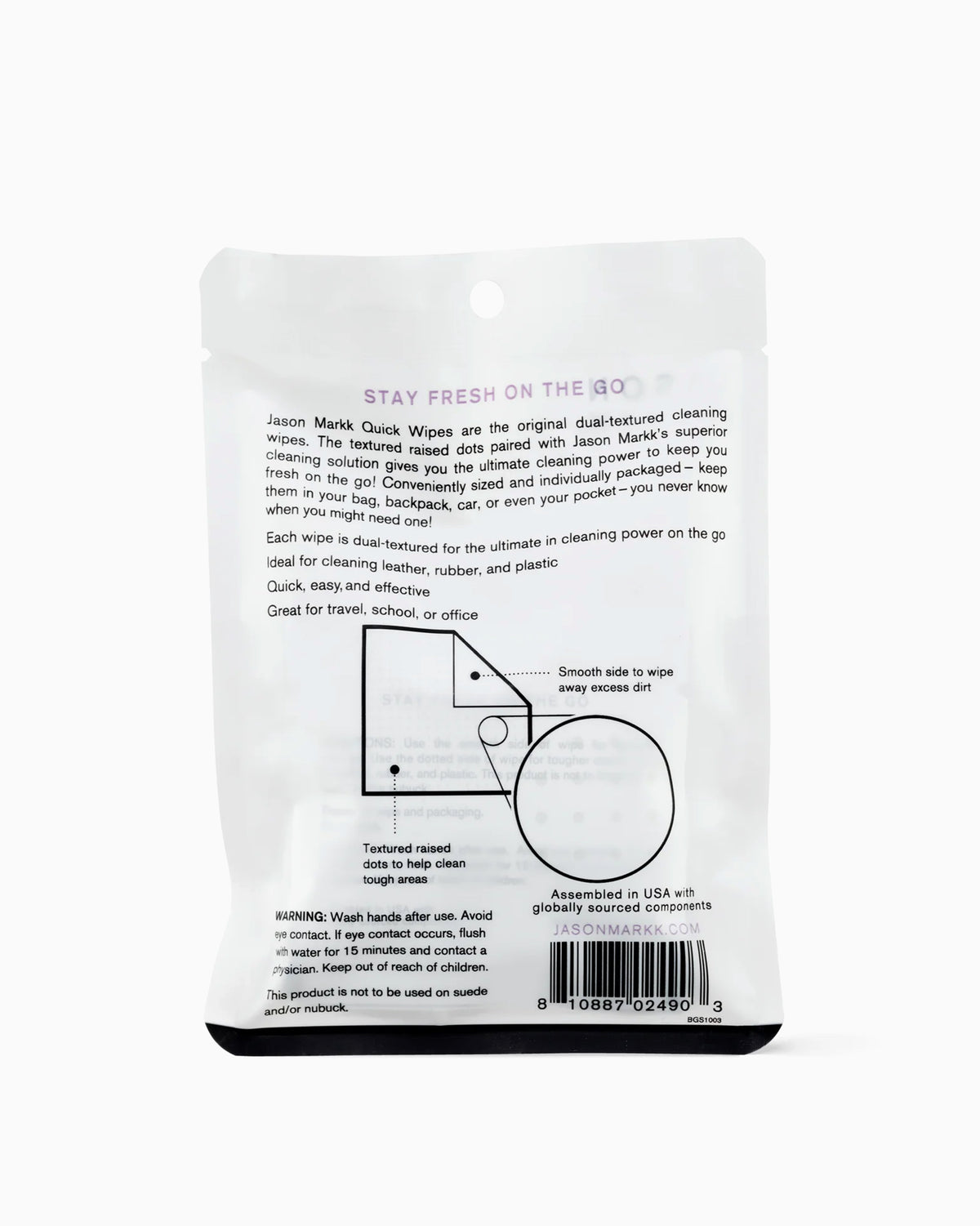 Cleaning & Care Jason Markk Quick Wipes Unisex Cleaning & Care (3 pack) - JM130230