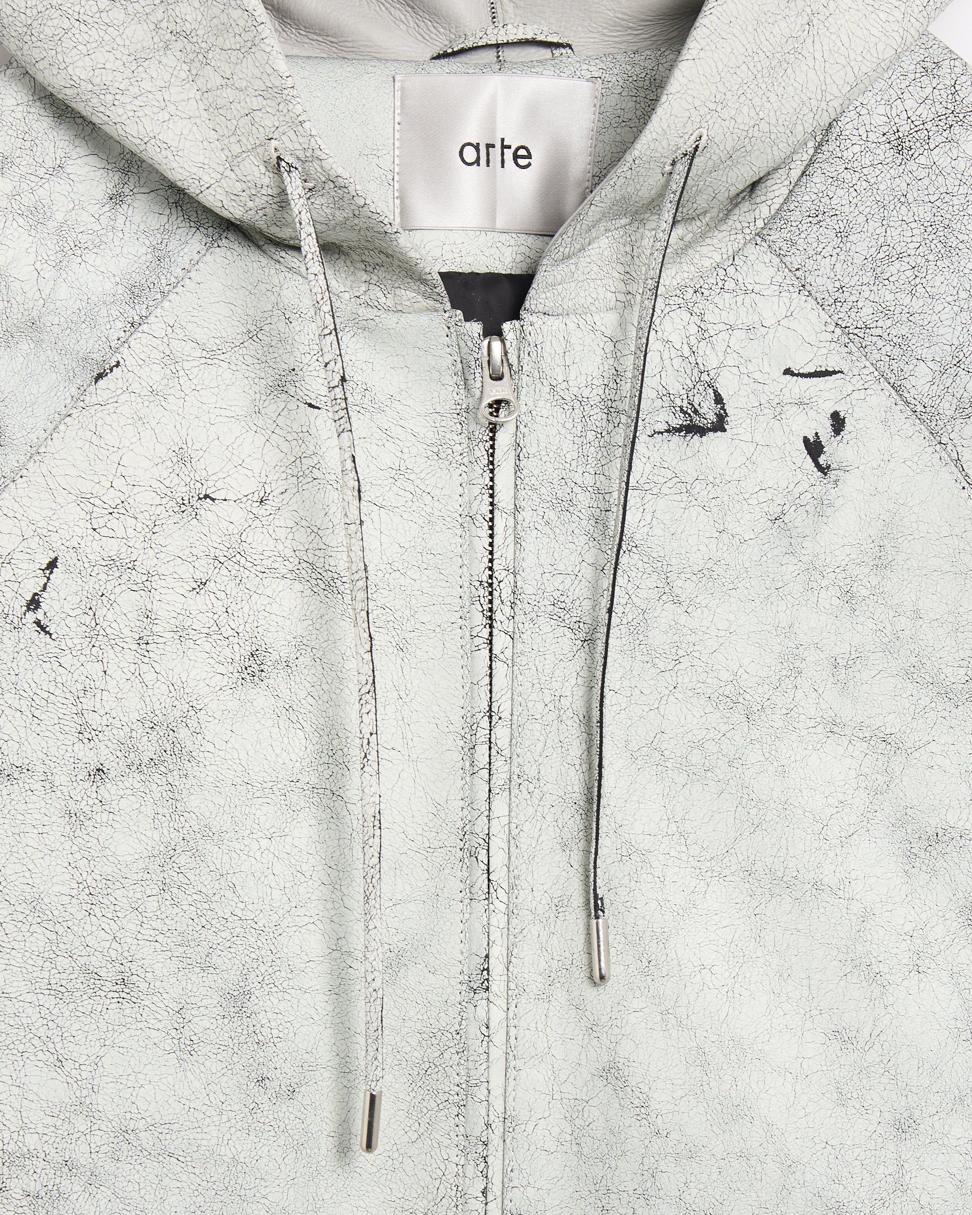 Jackets Coats Arte Antwerp Cracked Relaxed Men's Leather Jacket - AW25-117J.1-White