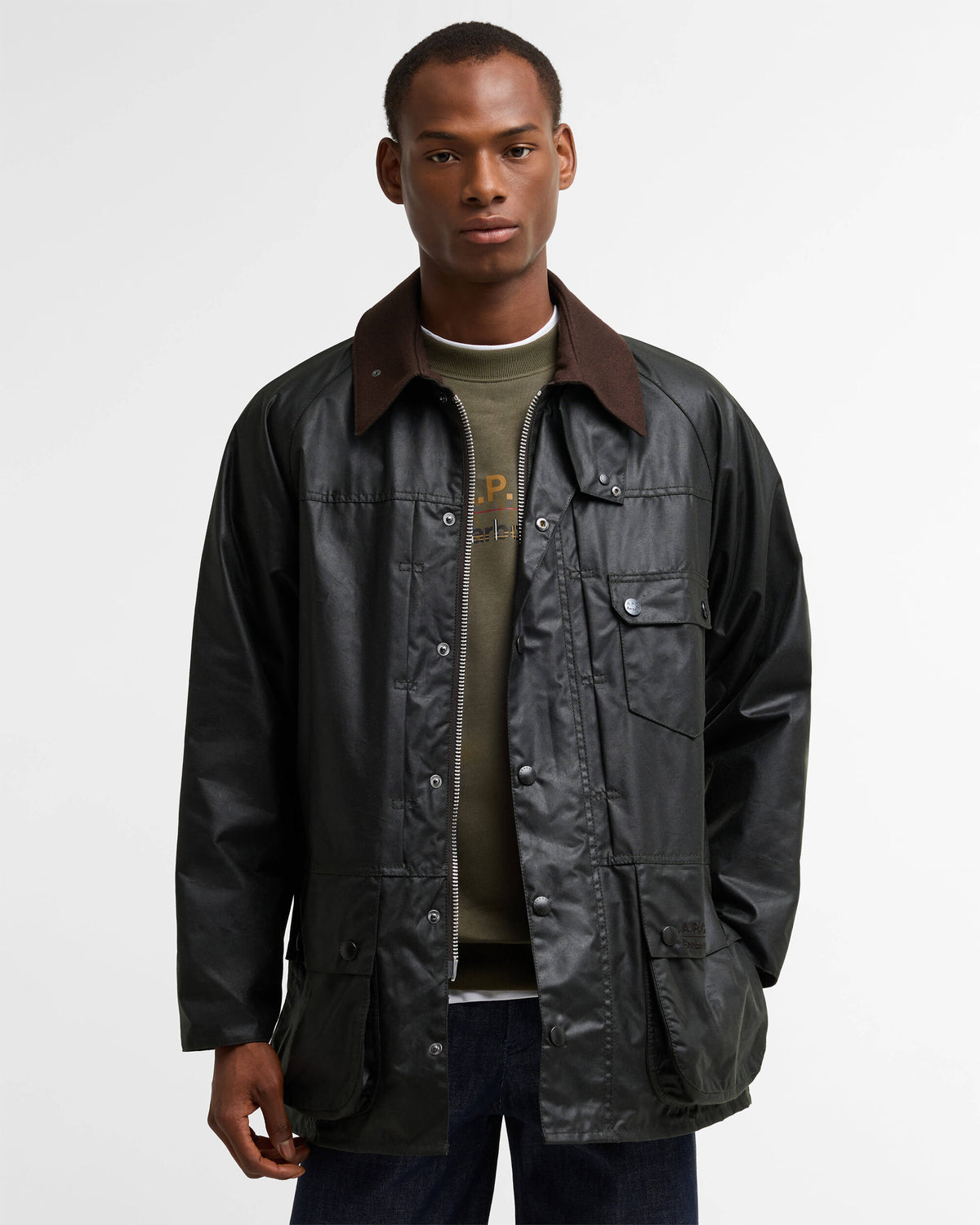 Jackets Coats Barbour x A.P.C Beaufort Relaxed Men's Rain Jacket - MWX2618SG91