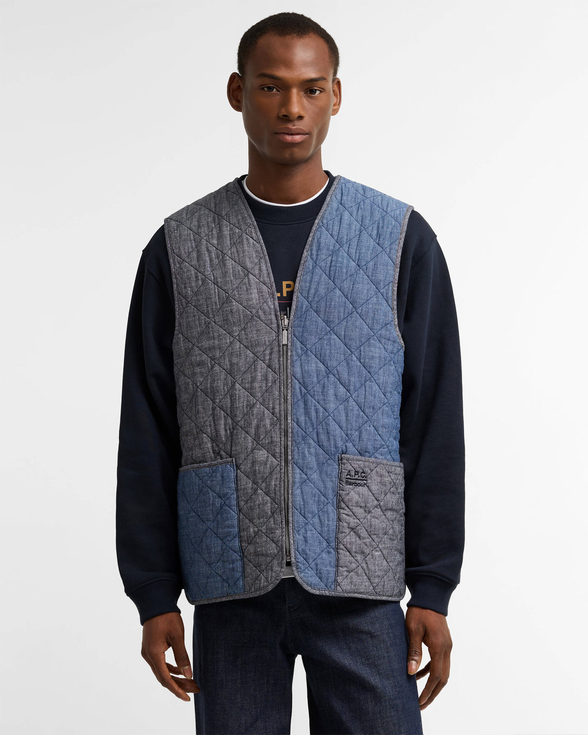 Jackets Coats Barbour x A.P.C. Zip-in Quilt Relaxed Men's Vest - MLI0069BL25