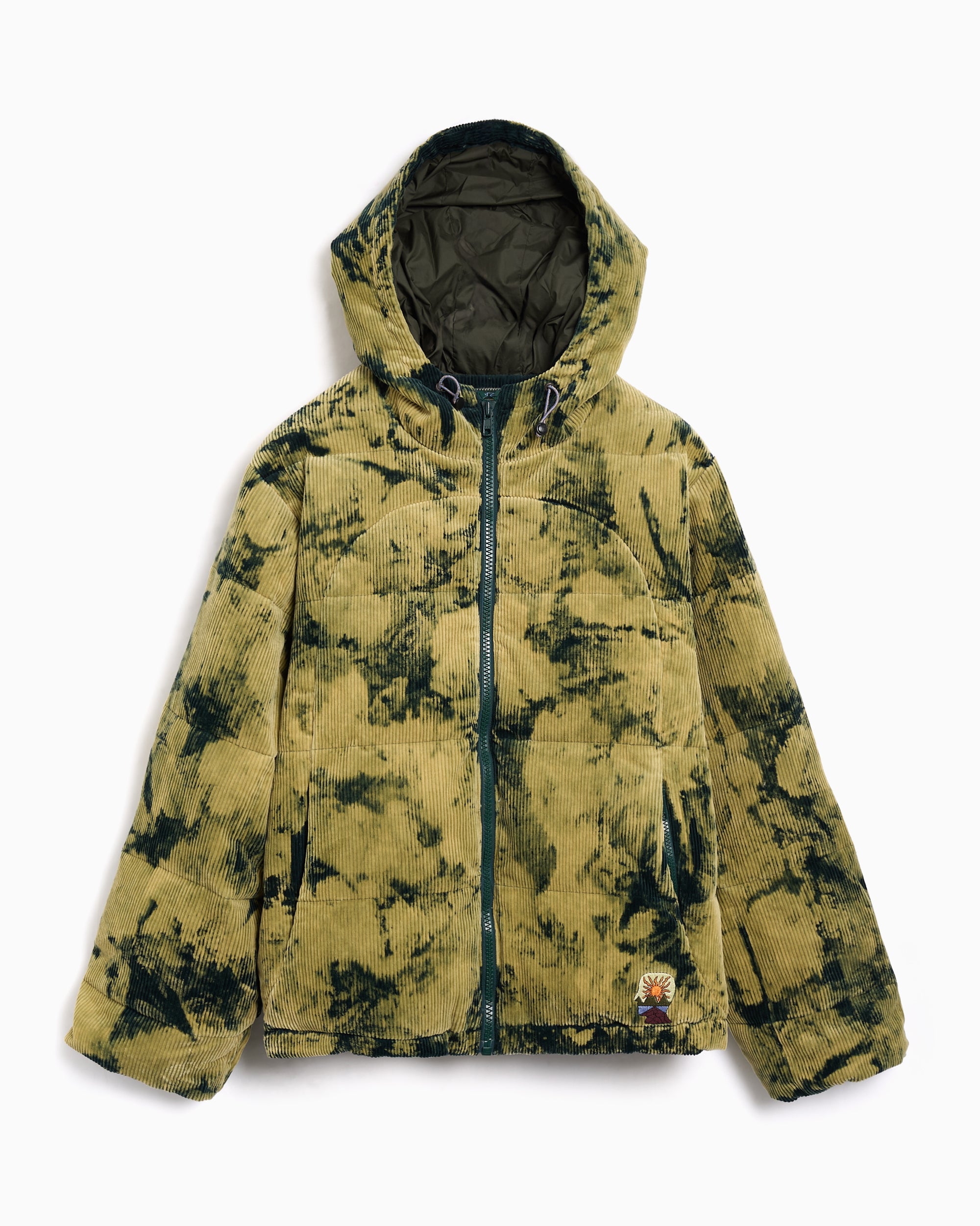 Jackets Coats Brain Dead Bleach Dyed Dimension Men's Down Jacket - BDF25O080045-OLIVE
