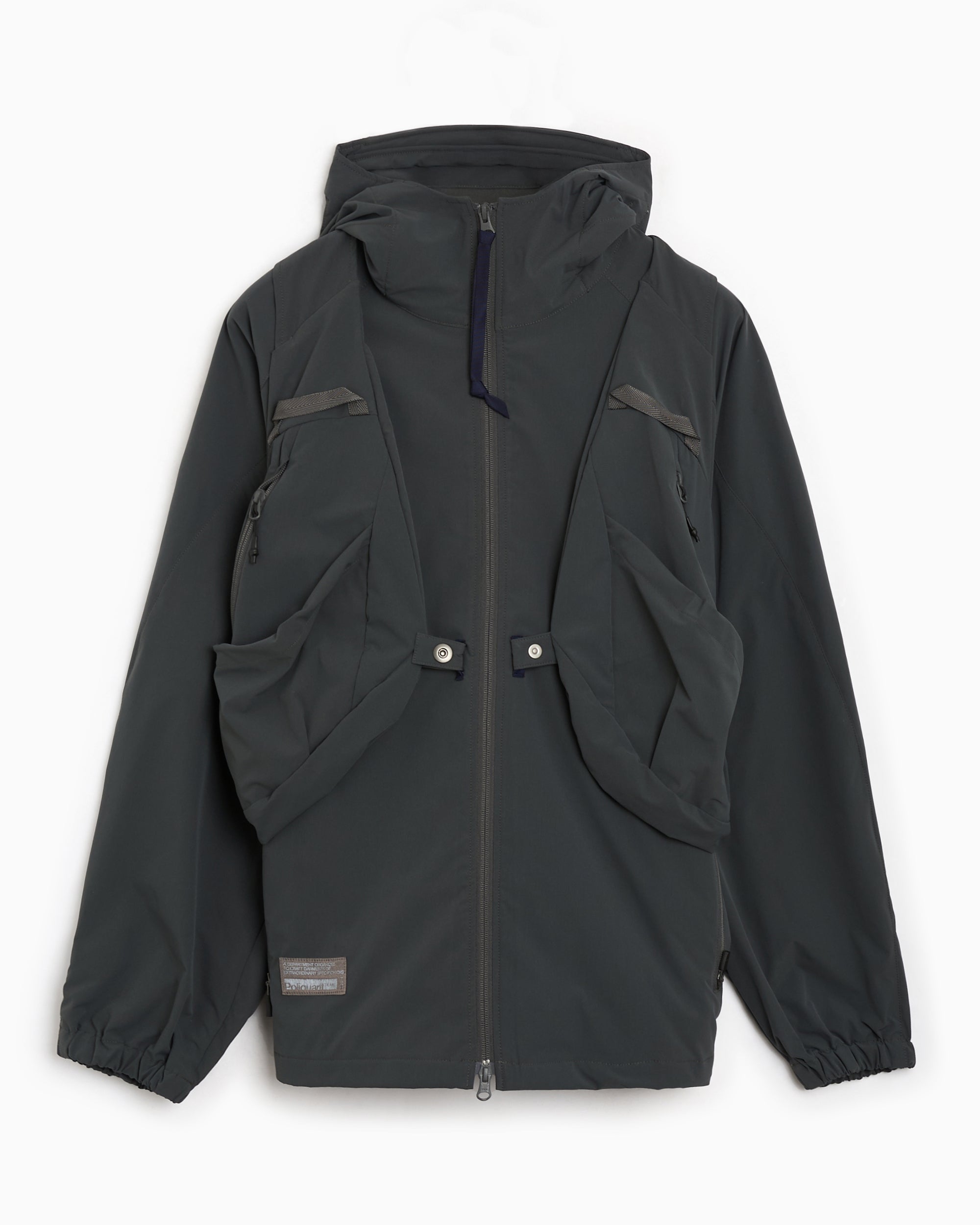 Jackets Coats Poliquant x Sealson The SR1/Drop14 Experimental Reconstructed 2-in-1 Relaxed Men's Windbreaker - 2601016-GREY