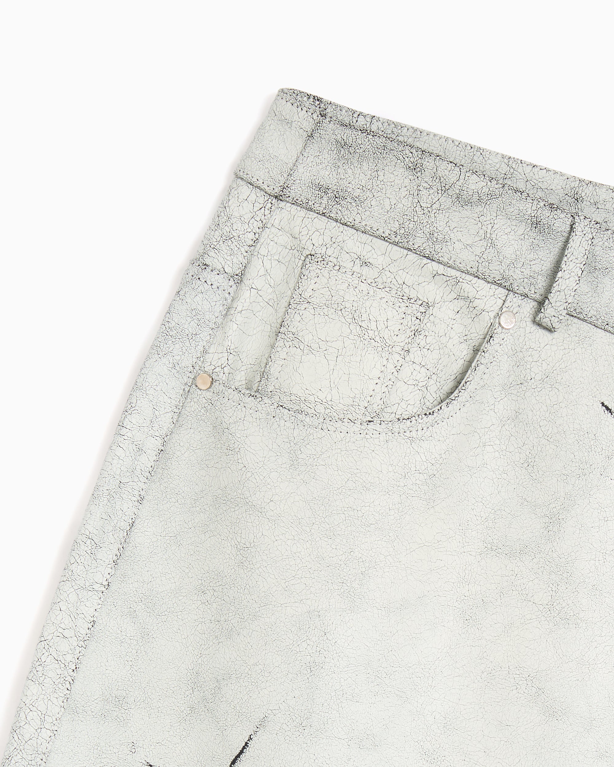 Pants Arte Antwerp Cracked Leather Men's Baggy Pants - AW25-118P.1-White