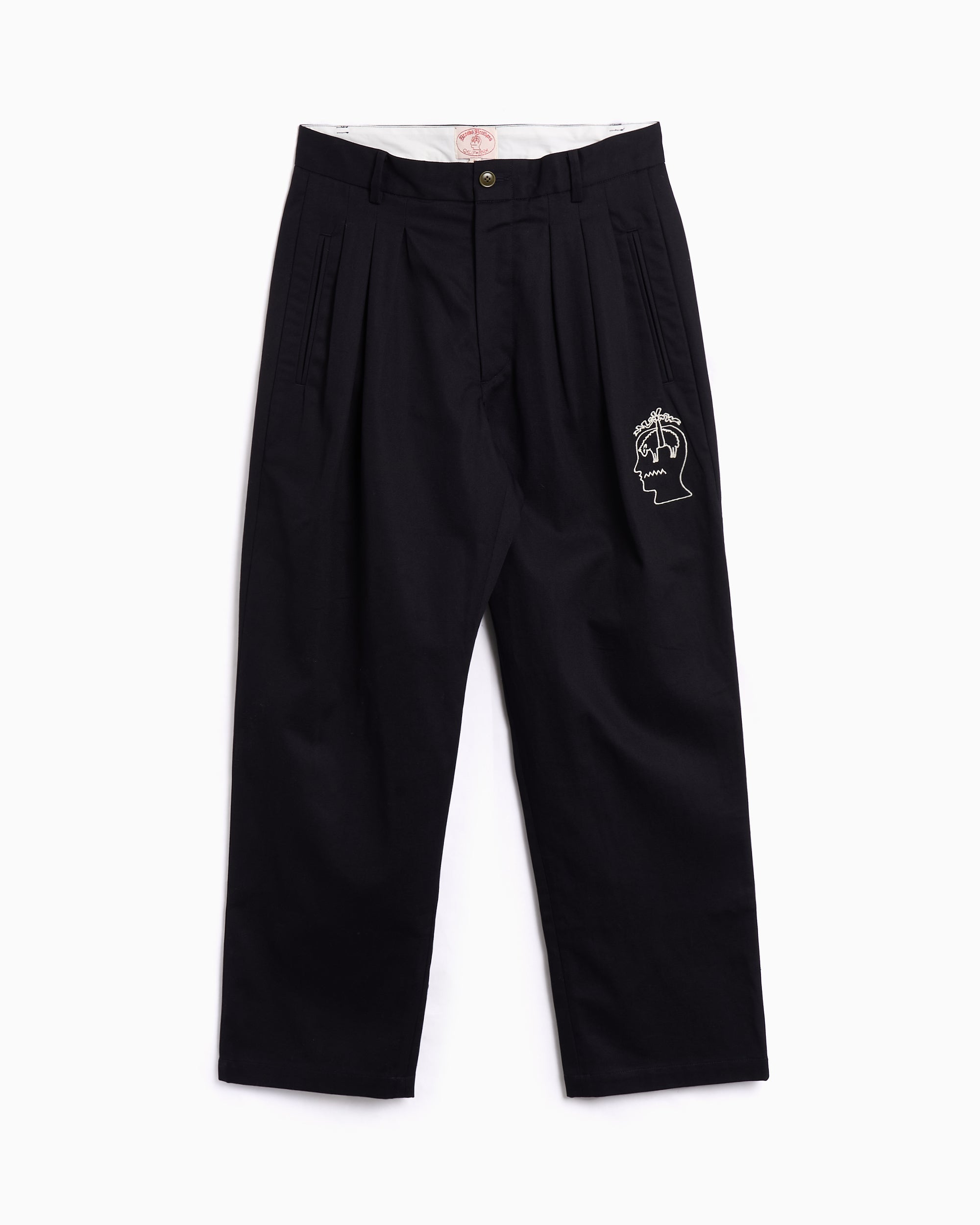 Pants Brain Dead x Brooks Brothers Pleated Straight Men's Chino Pants - BDS24B130042-BLACK