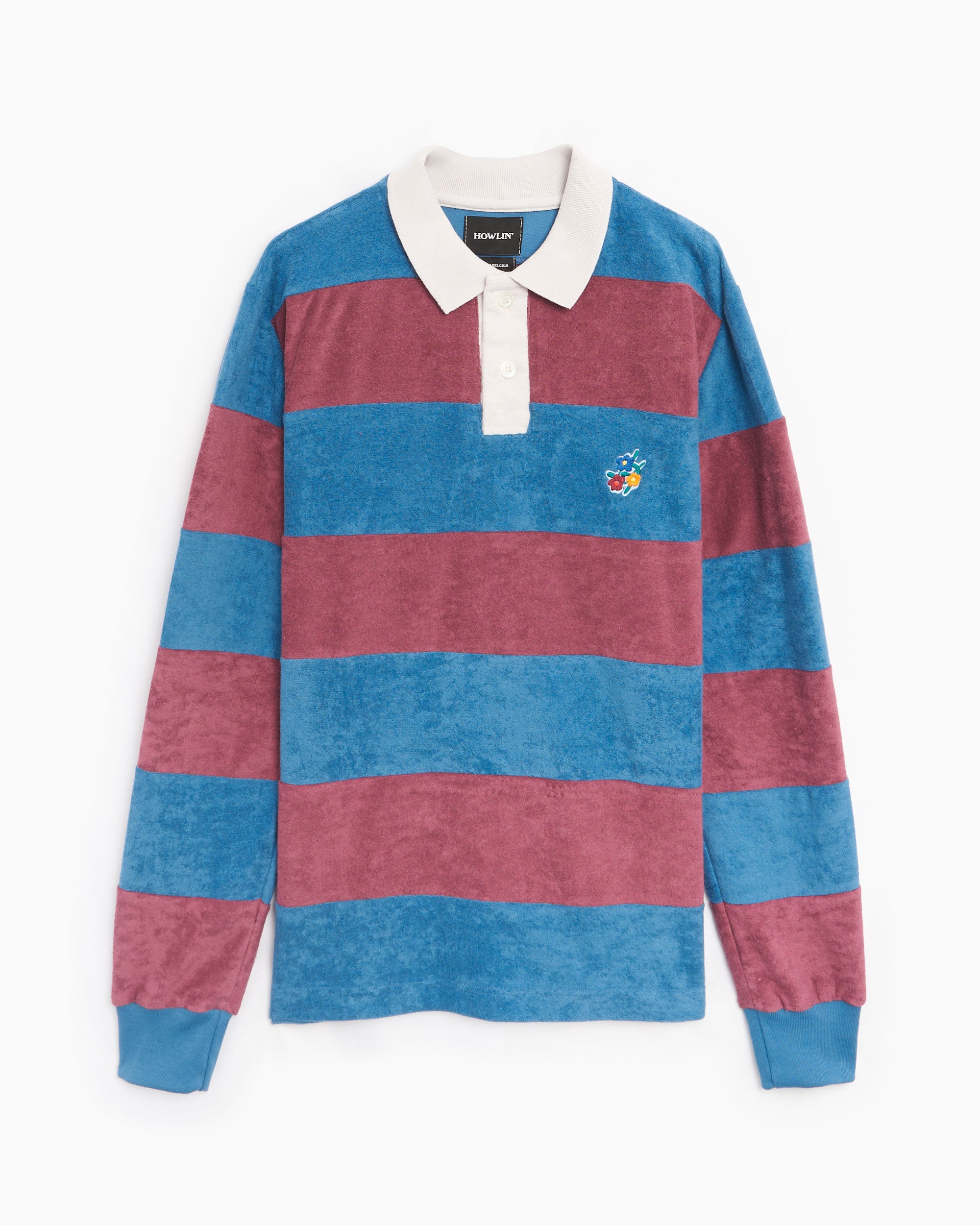 Polo shirts Howlin' Howlin' A Barrel Of Fun Men's Long Sleeve Polo Men's Polo Shirt - A-Barrel-Of-Fun-Cherry