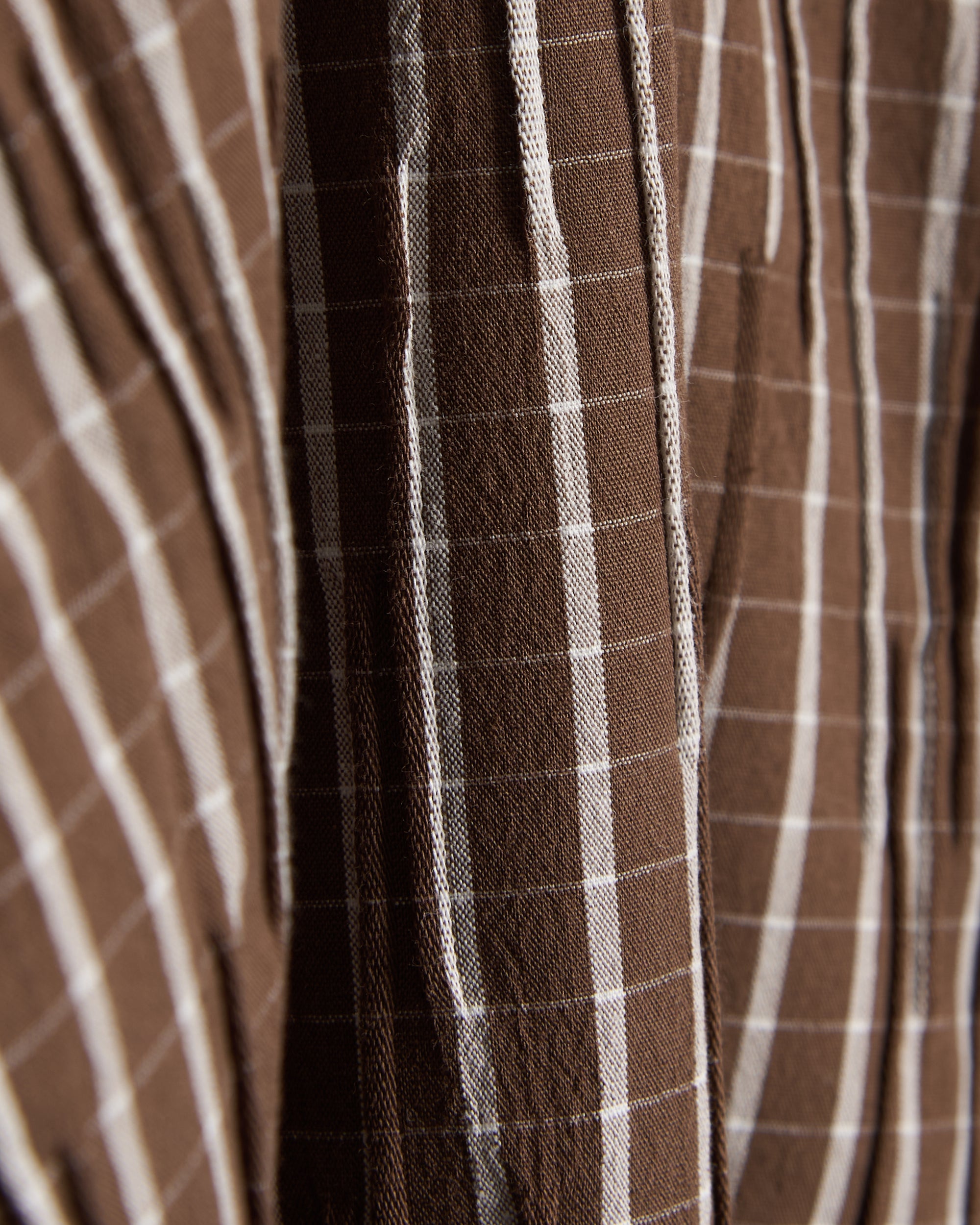 Shirts Brain Dead Organic Placket Striped Relaxed Men's Shirt - BDF25T240045-BROWN