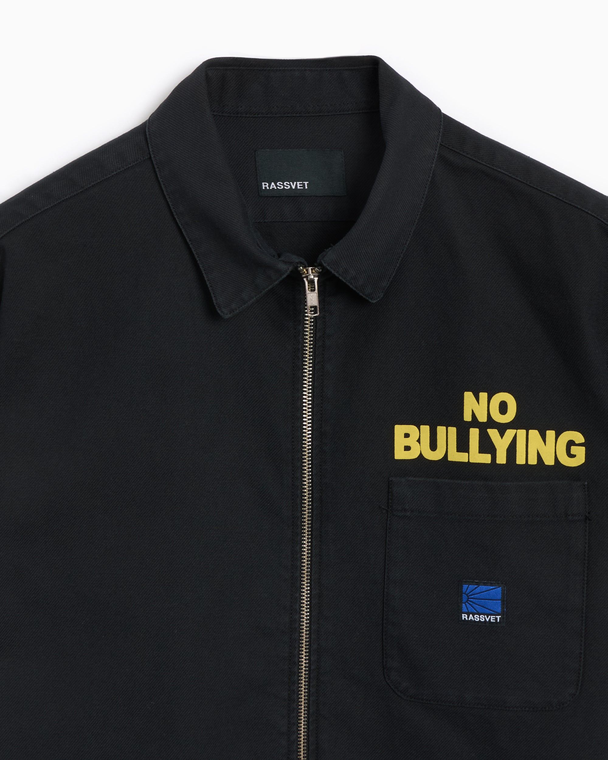 Shirts Rassvet No Bullying Men's Woven Zip Short Sleeve Shirt Men's Shirt - PACC16B003-1