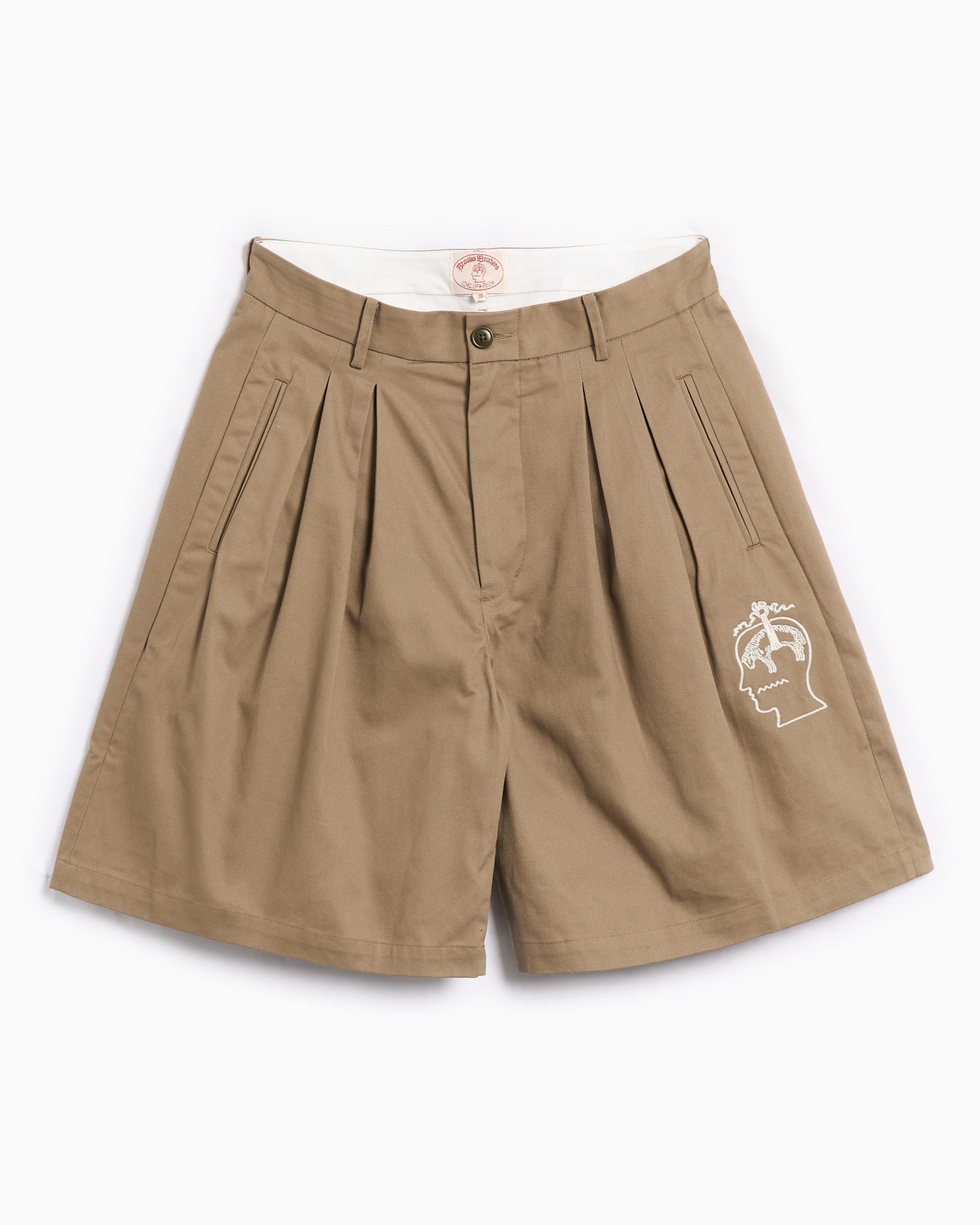Shorts Brain Dead x Brooks Brothers Pleated Chino Men's Shorts - BDS24B310042-DST