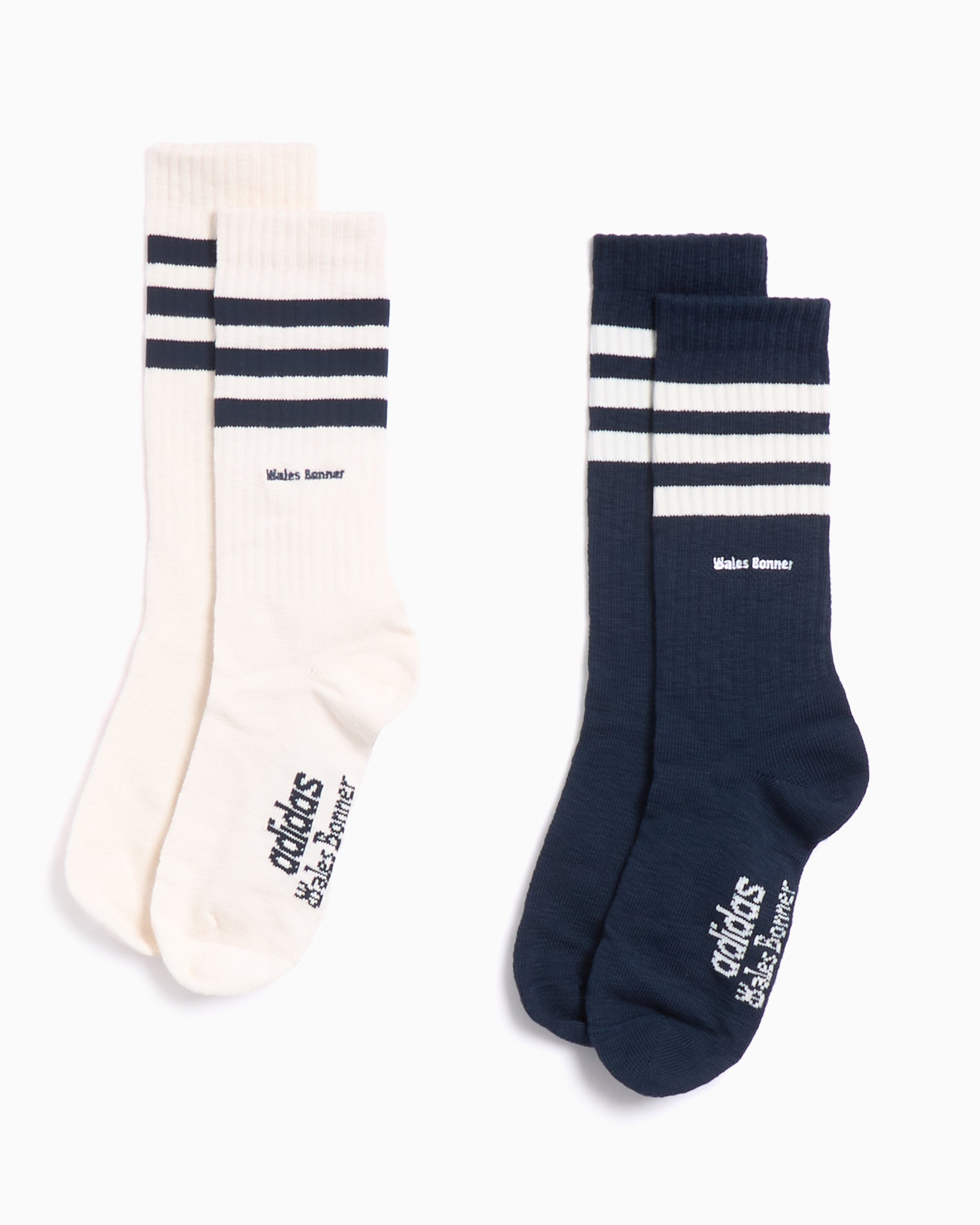Socks adidas Originals x Wales Bonner 3-Stripes (2-Pack) Unisex Socks - JV8684