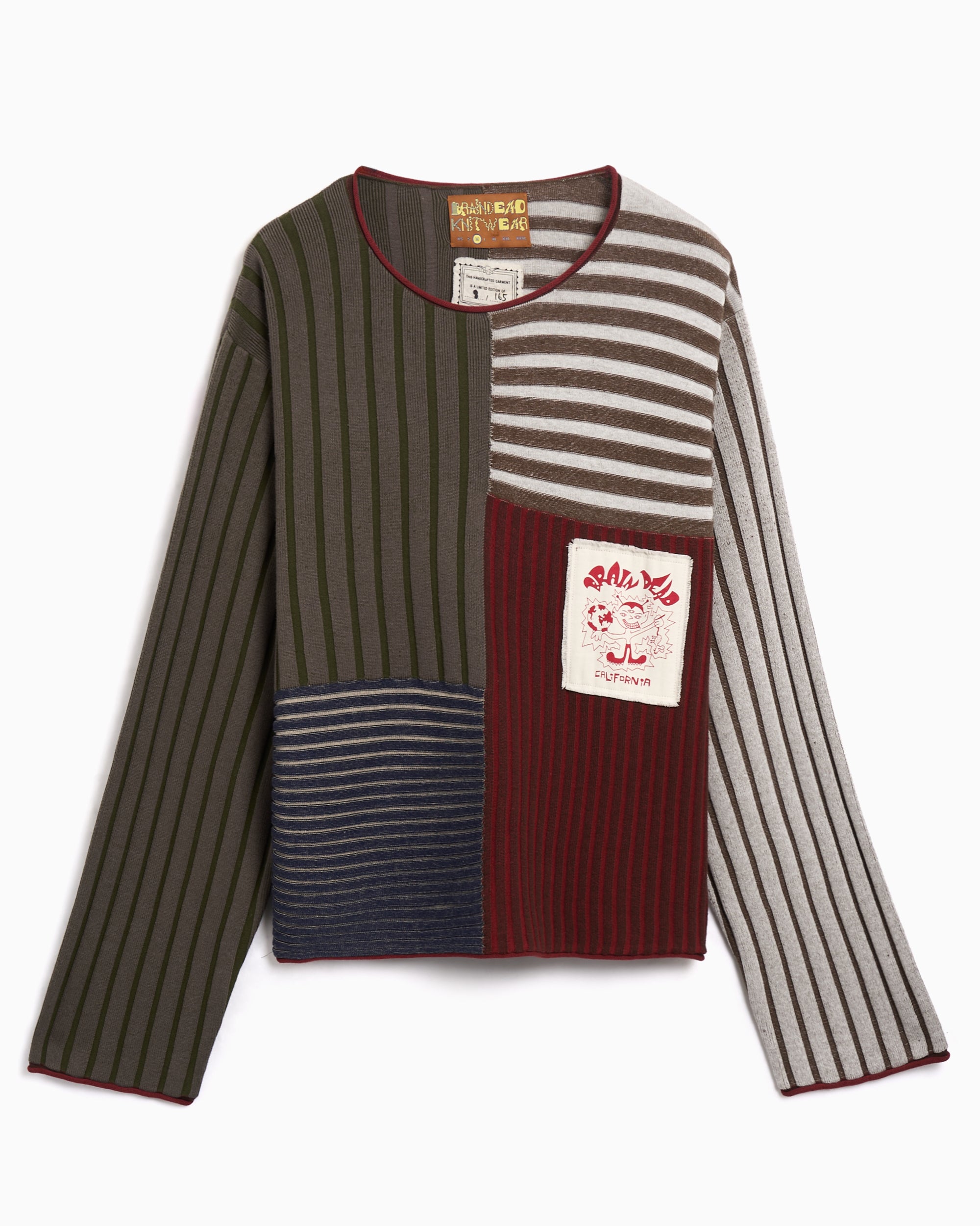 Sweaters Brain Dead Mixed Striped Boxy Men's Sweater - BDF25O12004-GNMLT